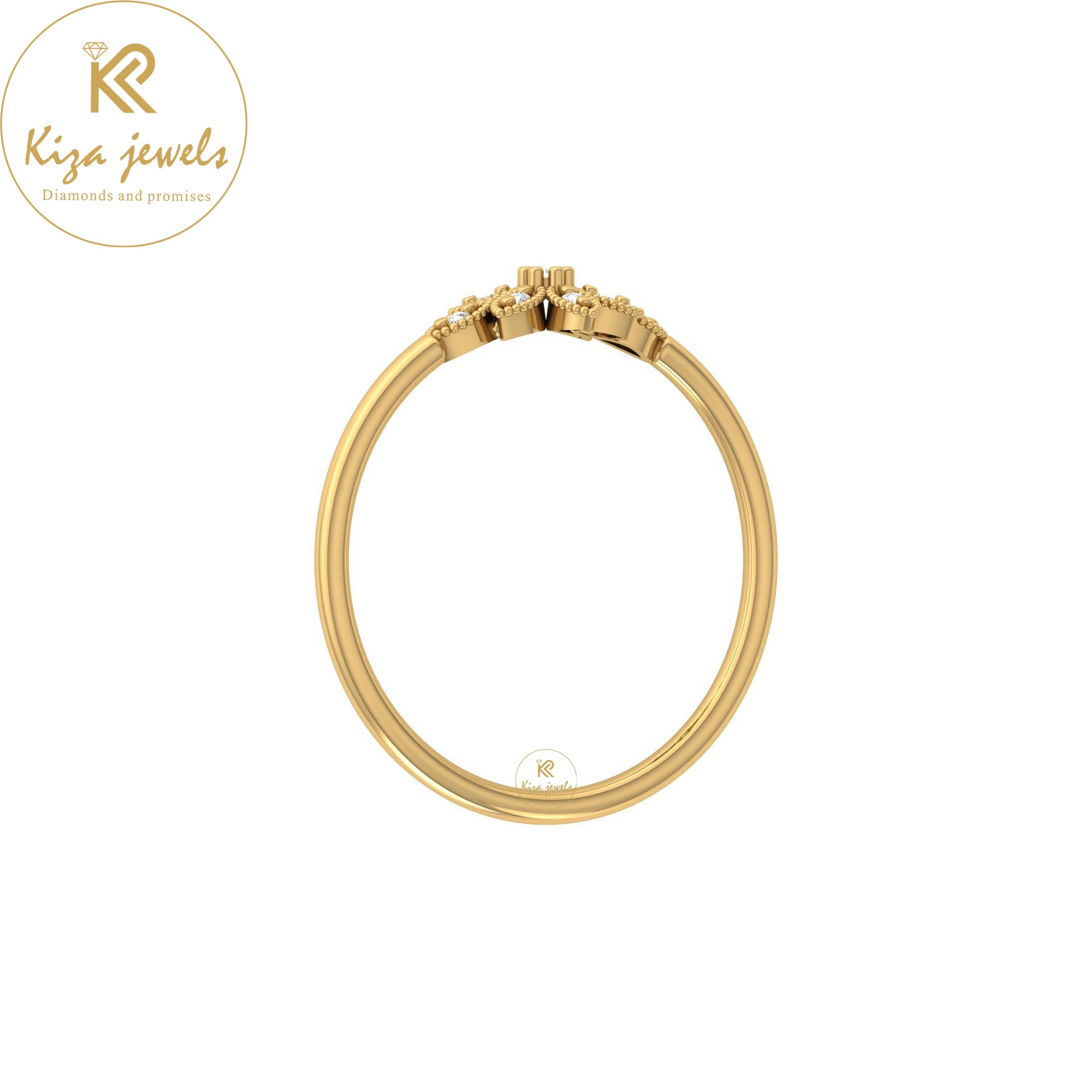 0.04 TDW Round Cut Minimalist Diamond Ring