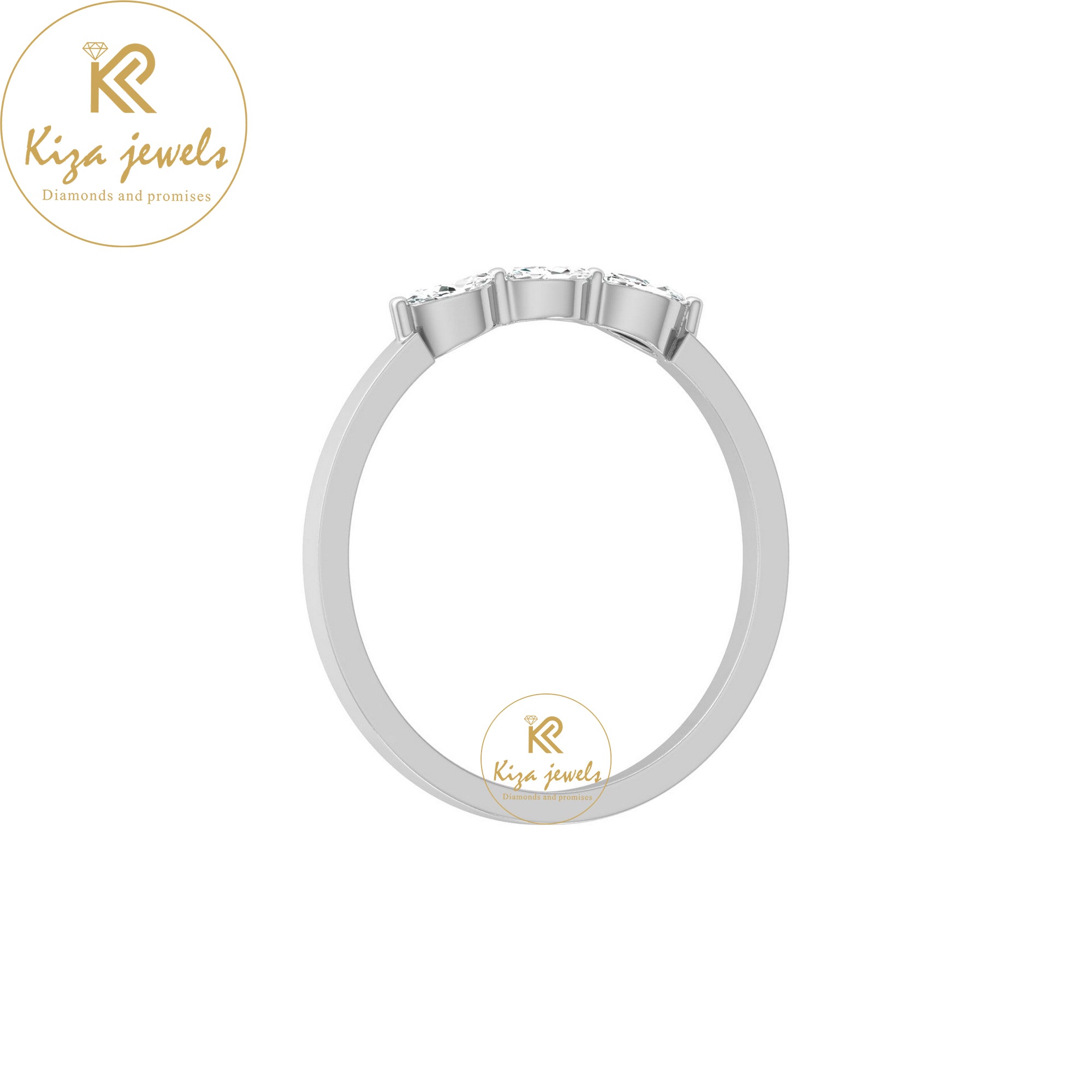 0.16 TDW Marquise Cut Minimalist Diamond Ring