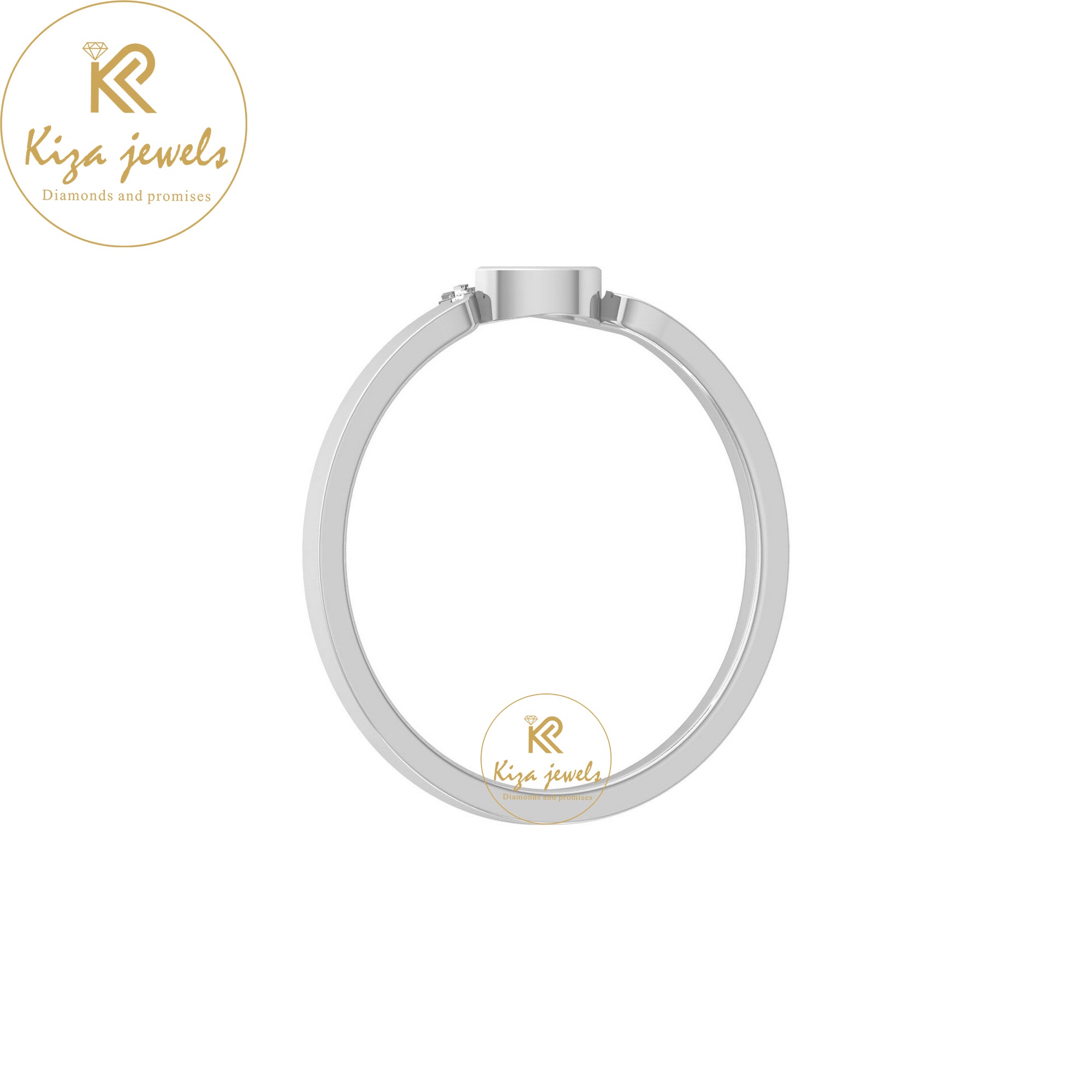 0.09 TDW Round & Marquise Cut Minimalist Diamond Ring