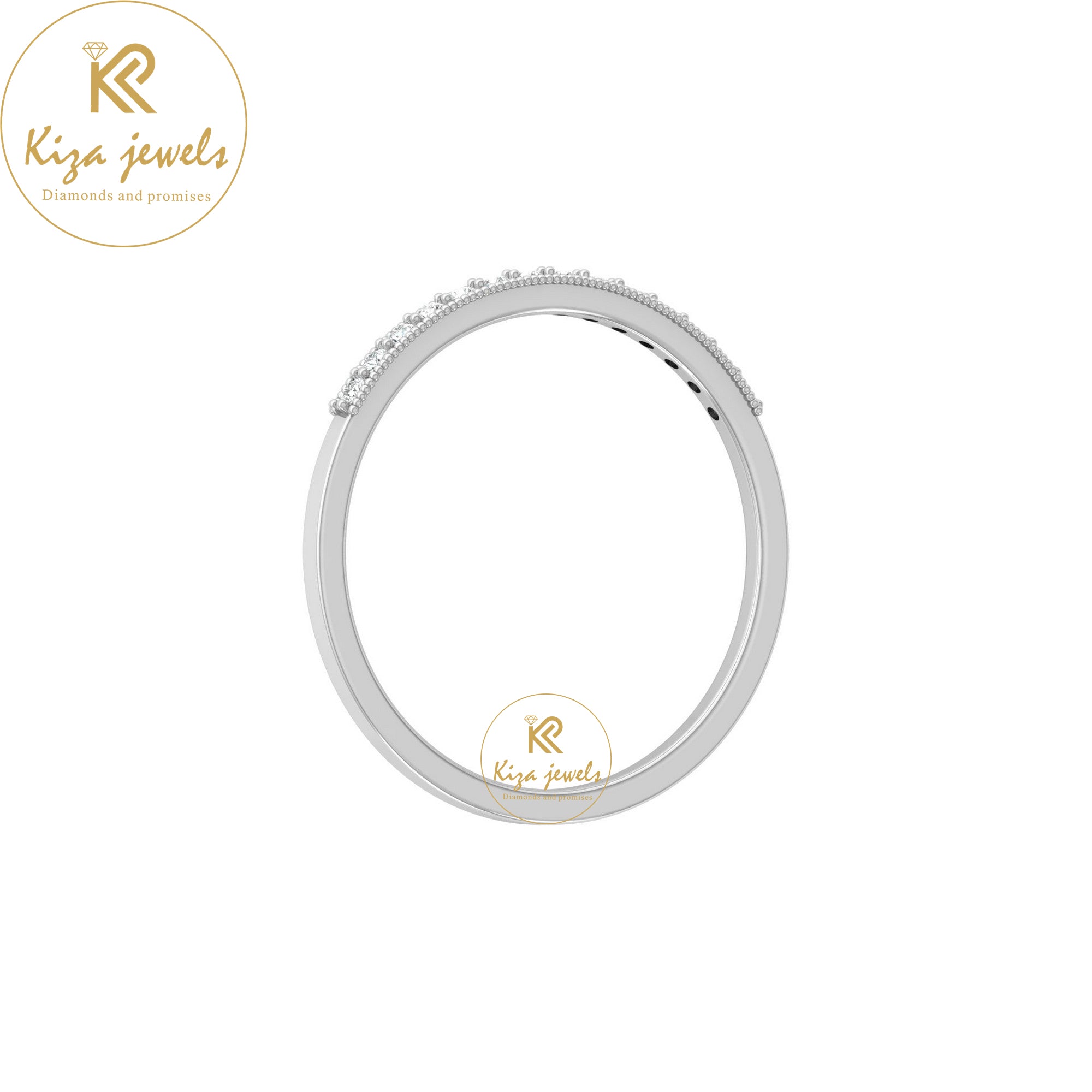 0.09 TDW Round Cut Minimalist Diamond Ring