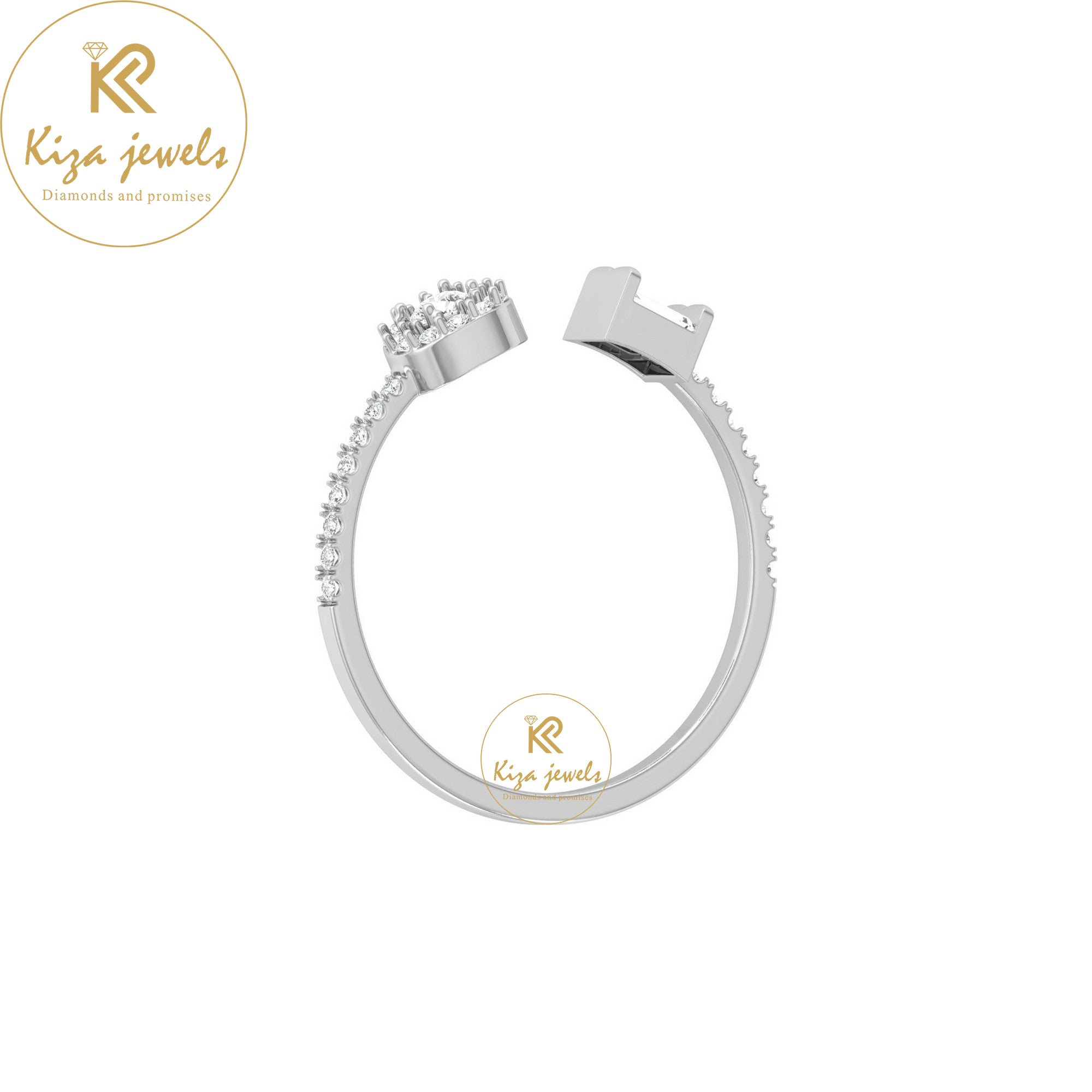 0.25 TDW Round & Baguette Cut Minimalist Diamond Ring