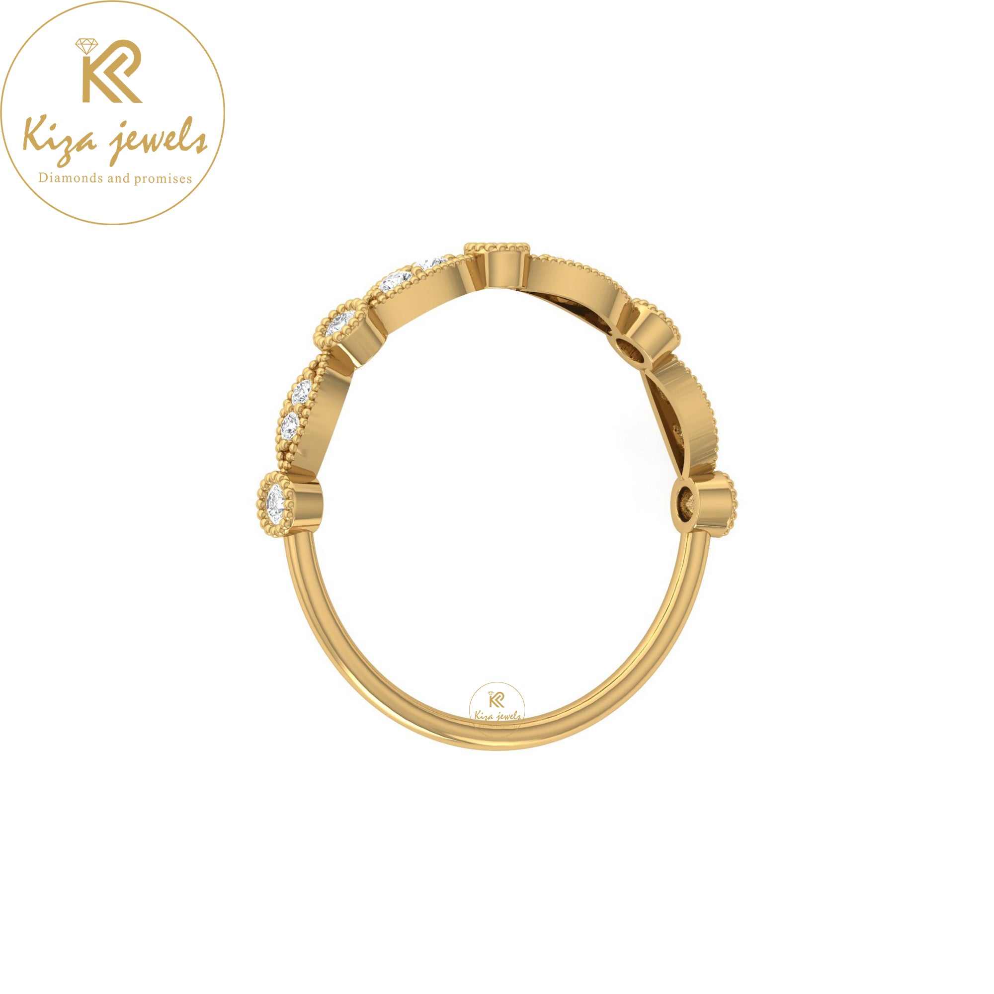 0.17 TDW Round Cut Minimalist Diamond Ring