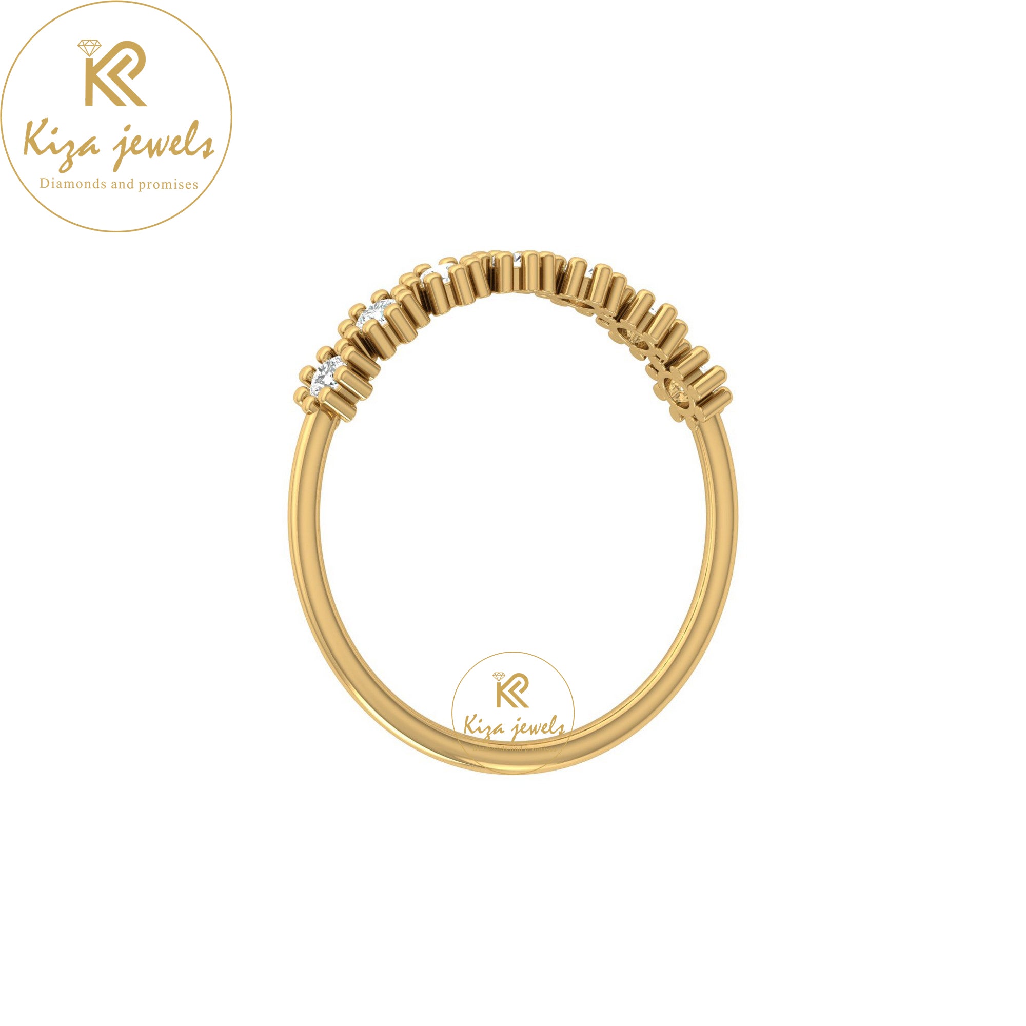 0.21 TDW Round Cut Minimalist Diamond Ring