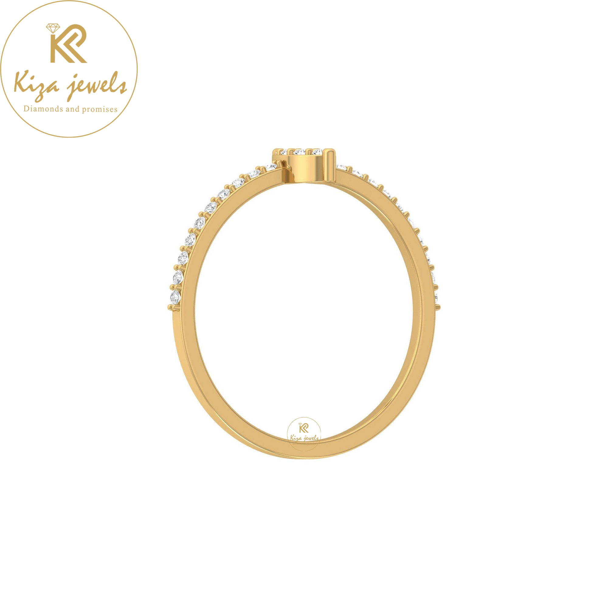 0.16 TDW Round Cut Minimalist Diamond Ring