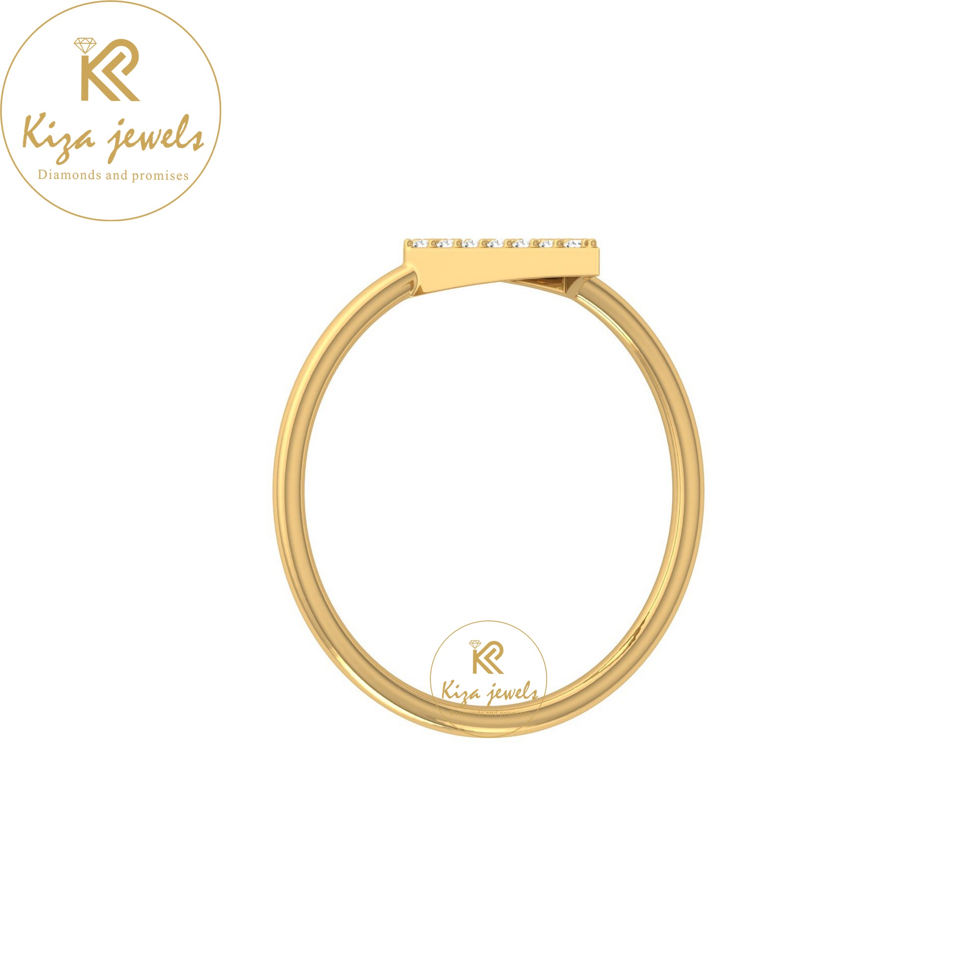 0.10 TDW Round Cut Minimalist Diamond Ring