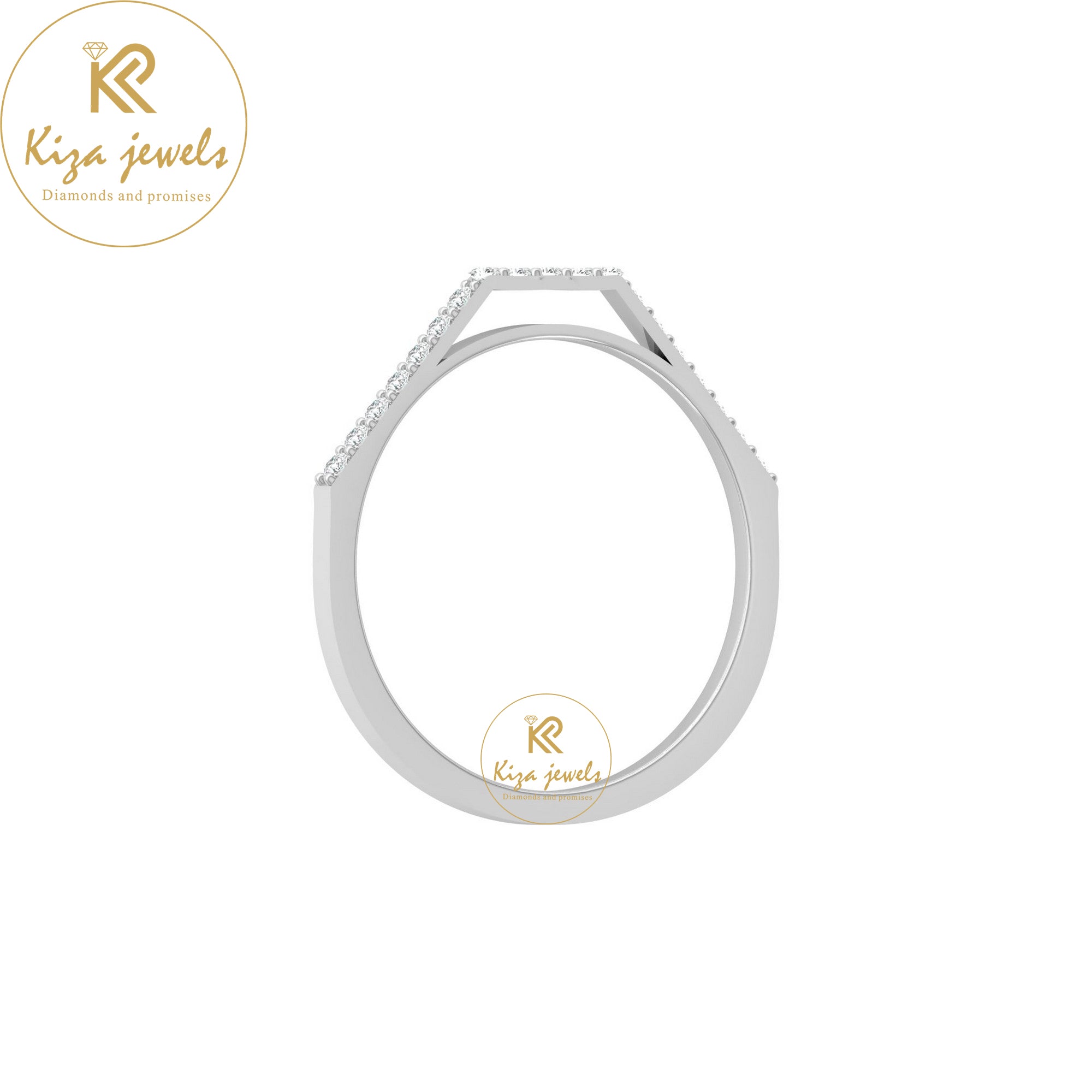 0.12 TDW Round Cut Minimalist Diamond Ring