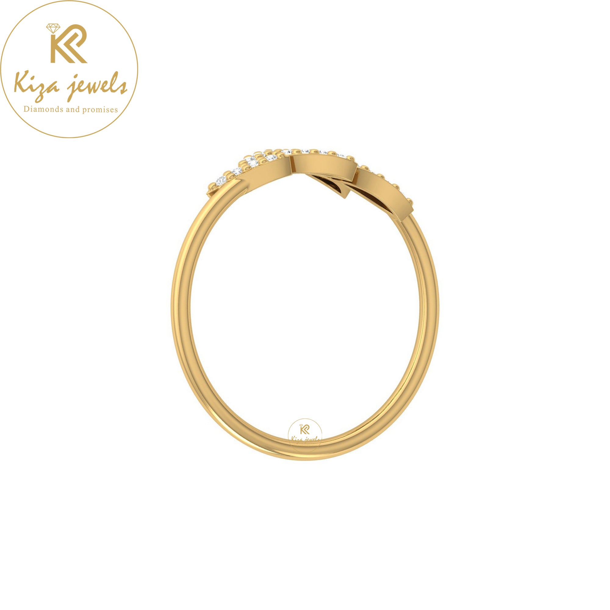 0.07 TDW Round Cut Minimalist Diamond Ring