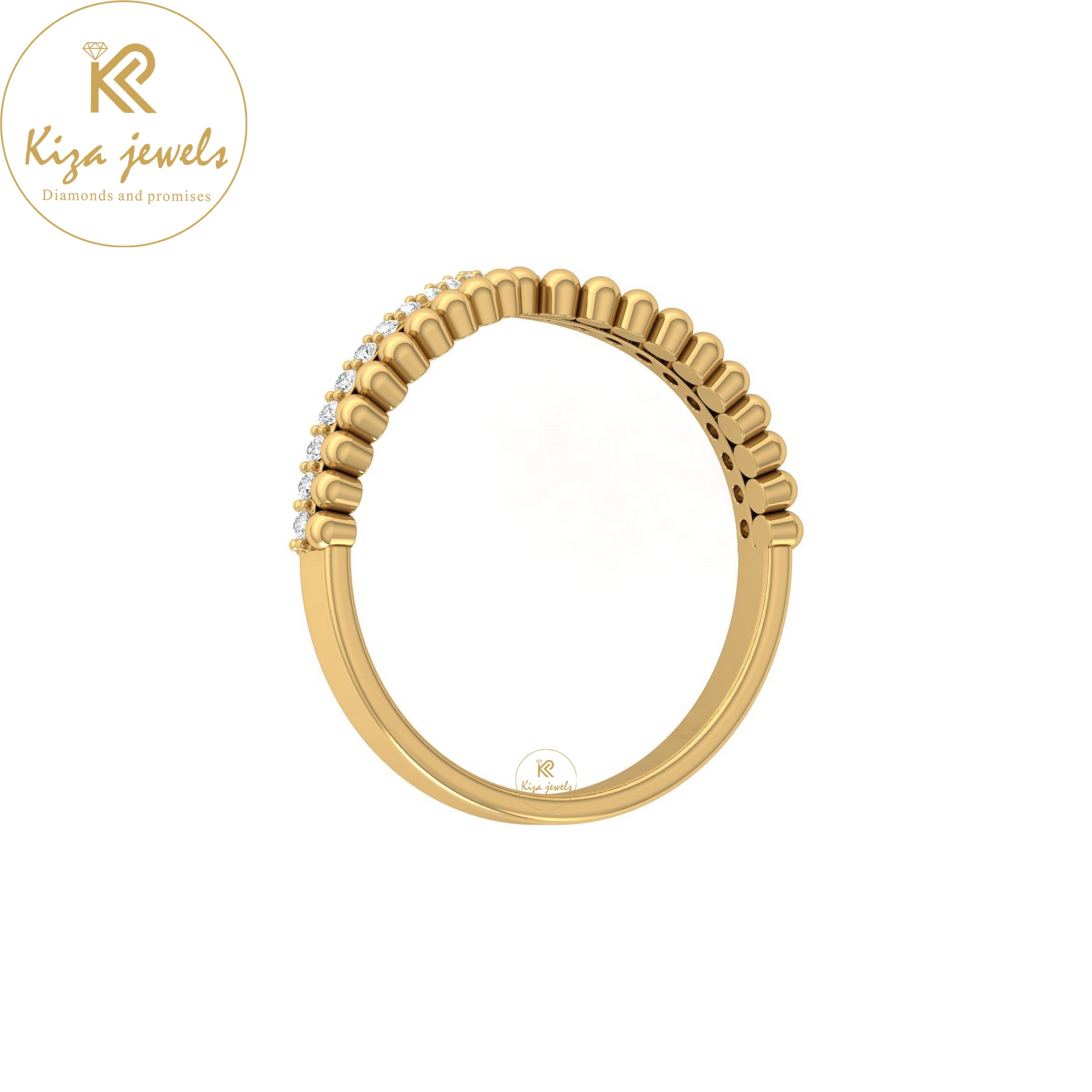0.11 TDW Round Cut Minimalist Diamond Ring