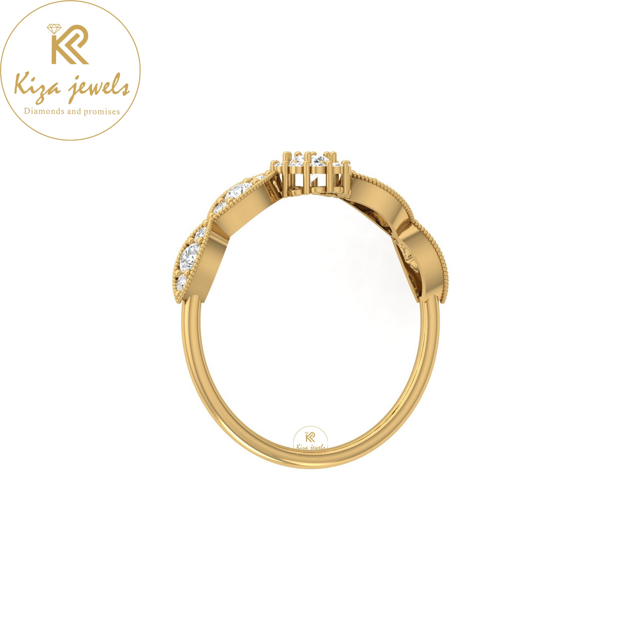 0.39 TDW Round Cut Minimalist Diamond Ring