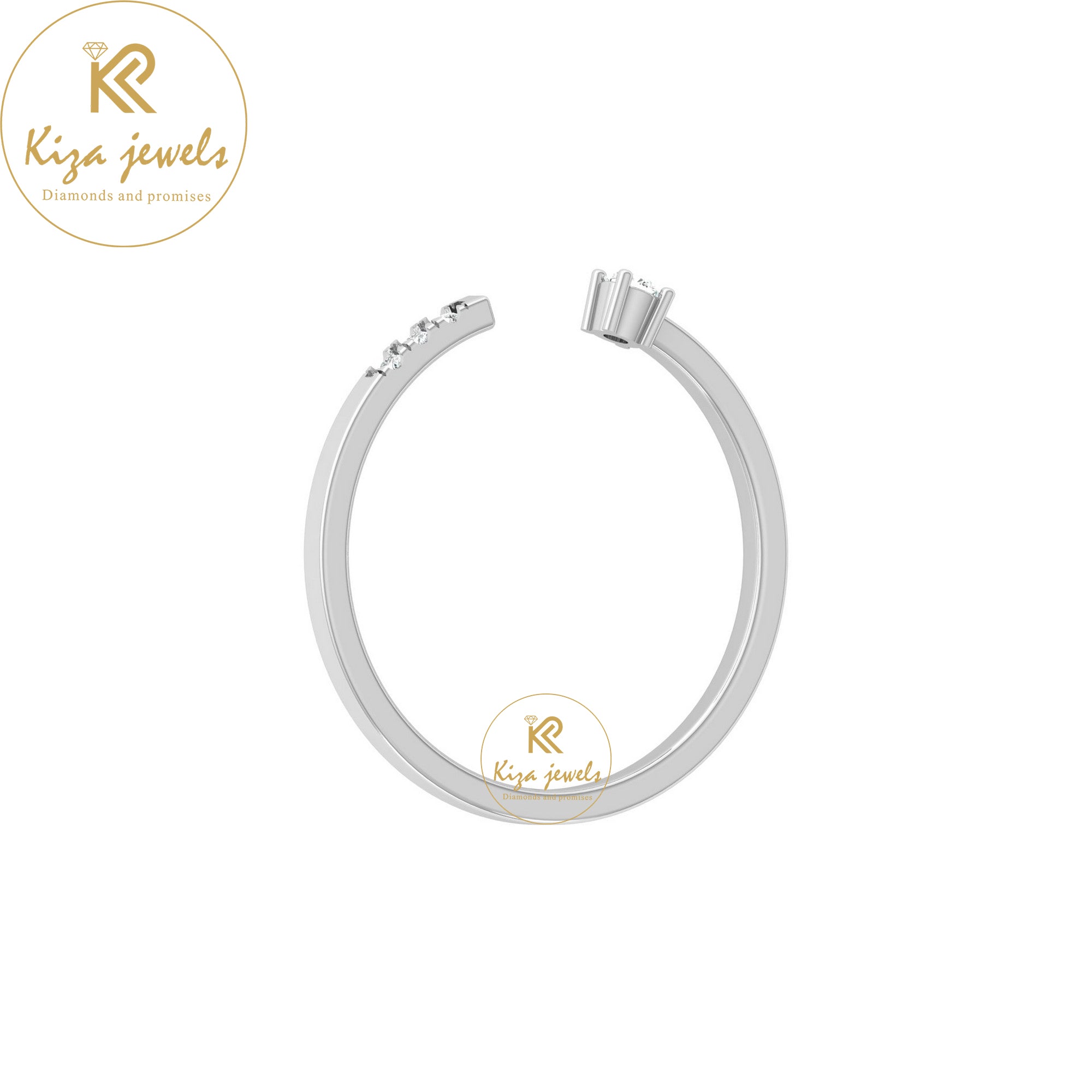 0.06 TDW Round Cut Minimalist Diamond Ring