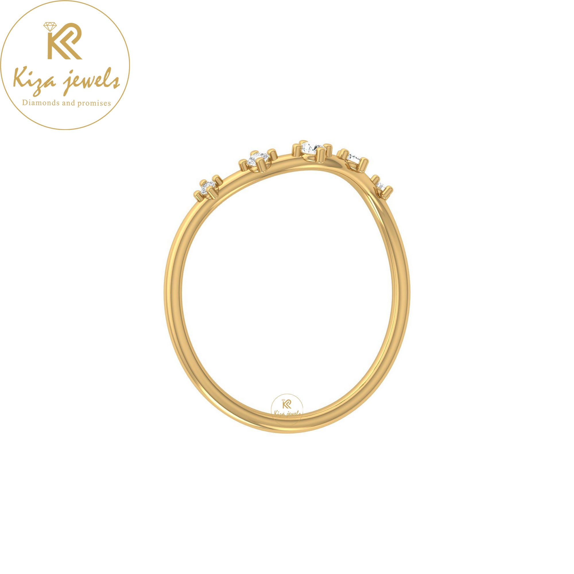 0.08 TDW Round Cut Minimalist Diamond Ring