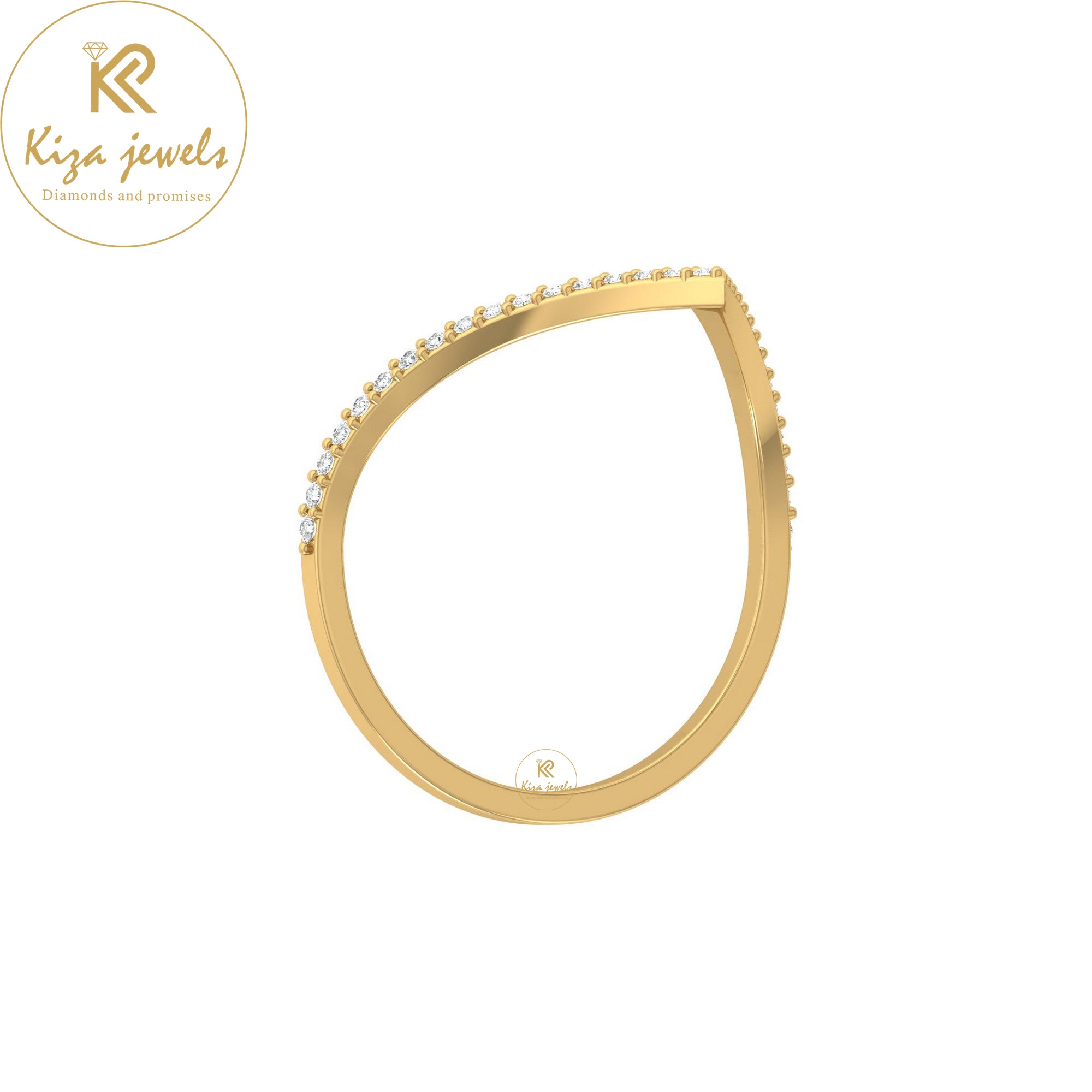 0.12 TDW Round Cut Minimalist Diamond Ring