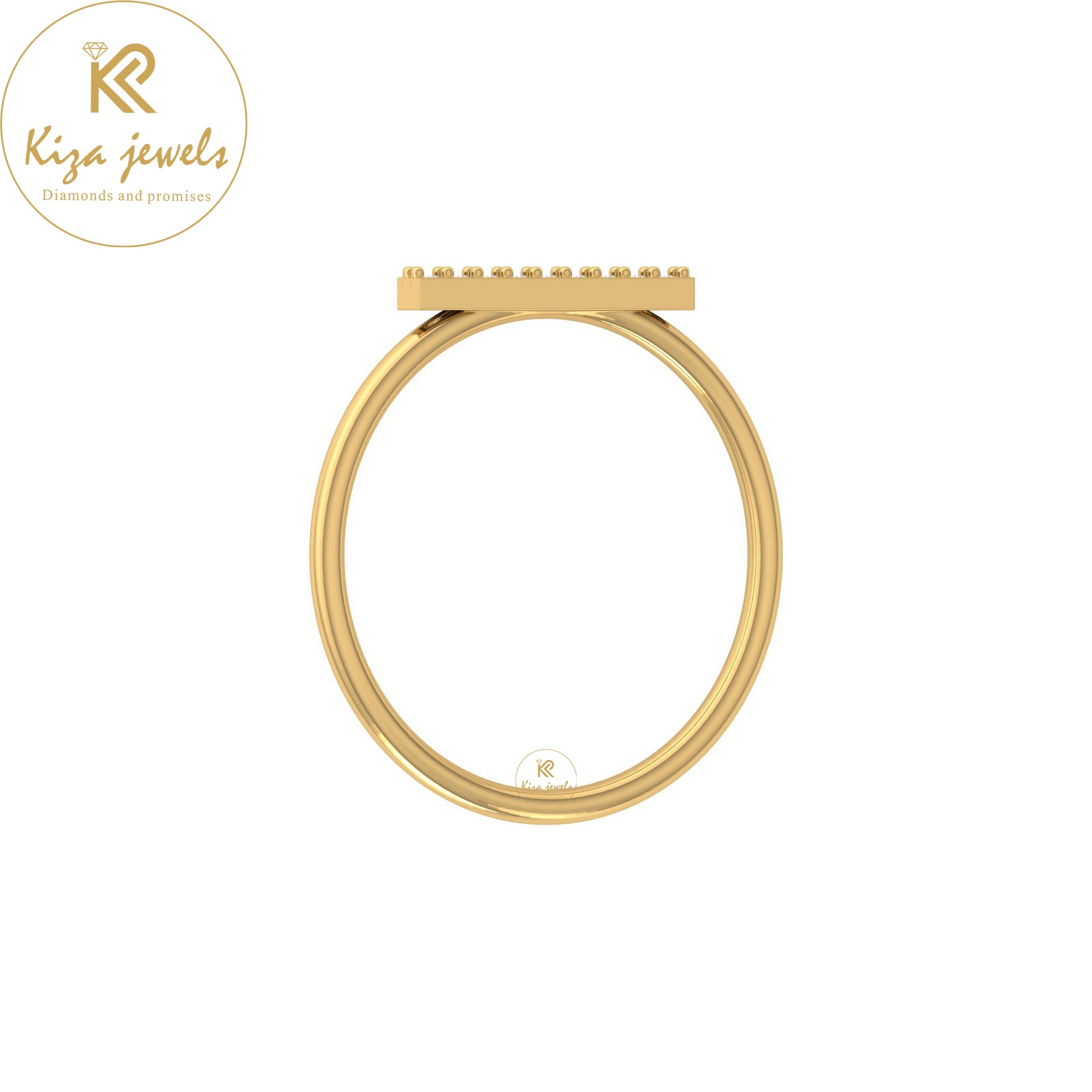 0.034 TDW Round Cut Minimalist Diamond Ring