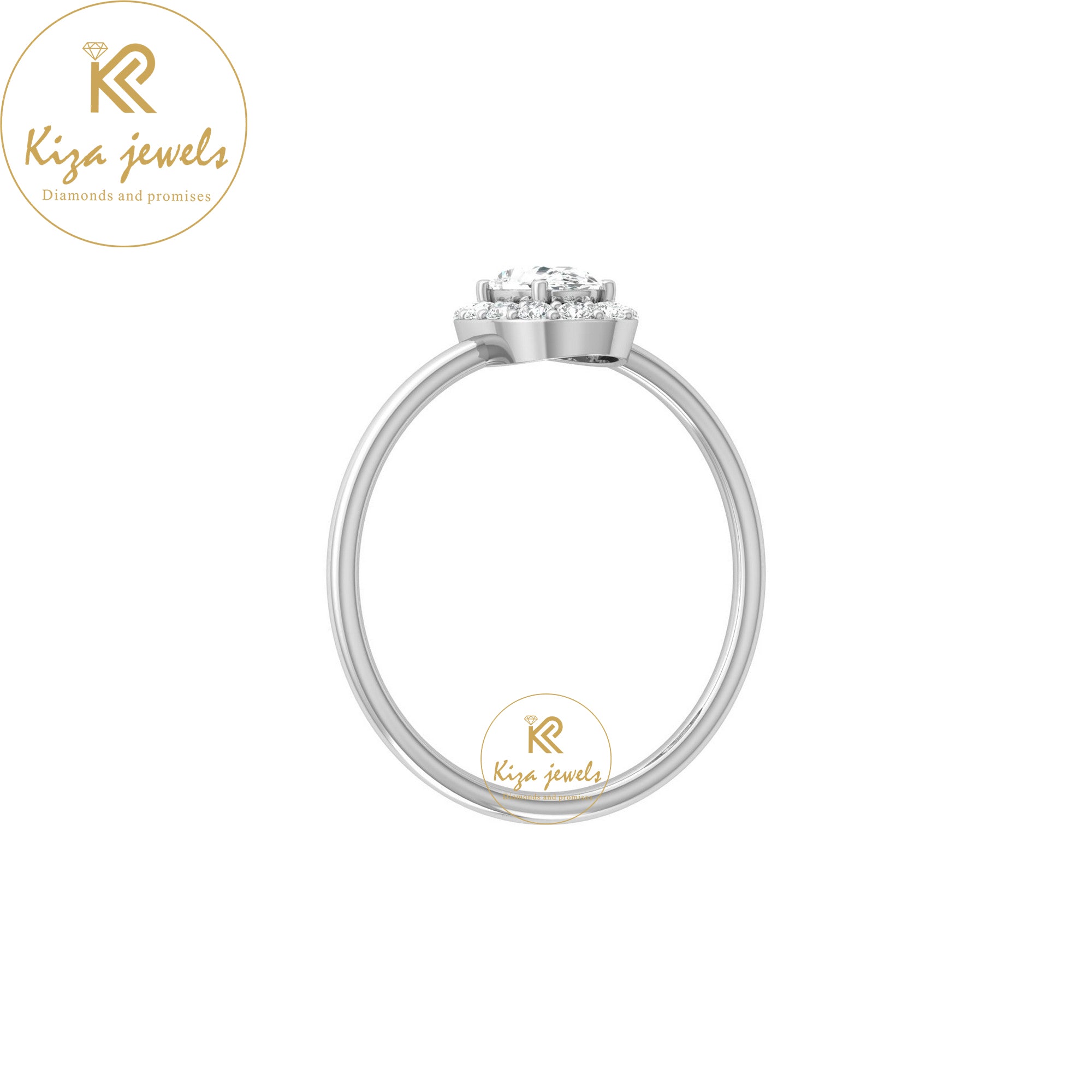 0.47 TDW Oval & Round Cut Minimalist Diamond Ring