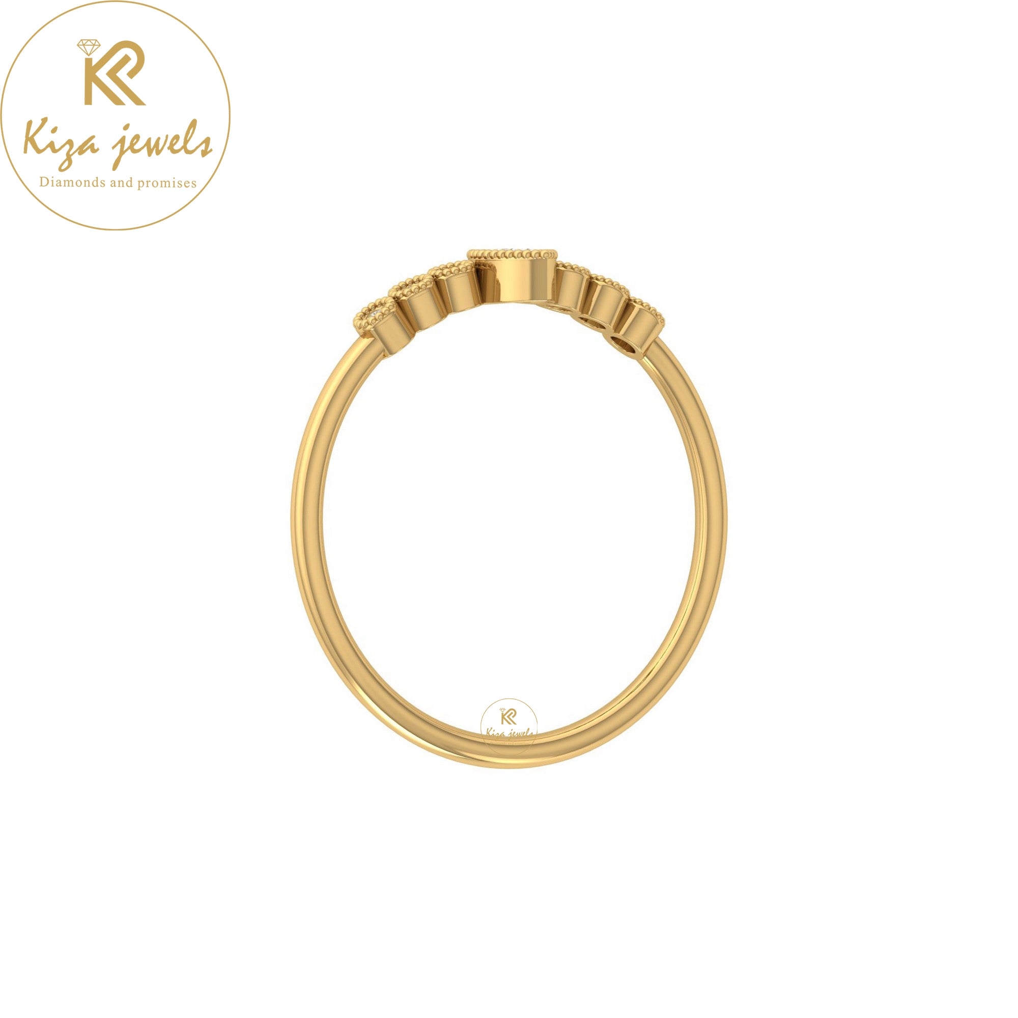 0.13 TDW Pear & Round Cut Minimalist Diamond Ring