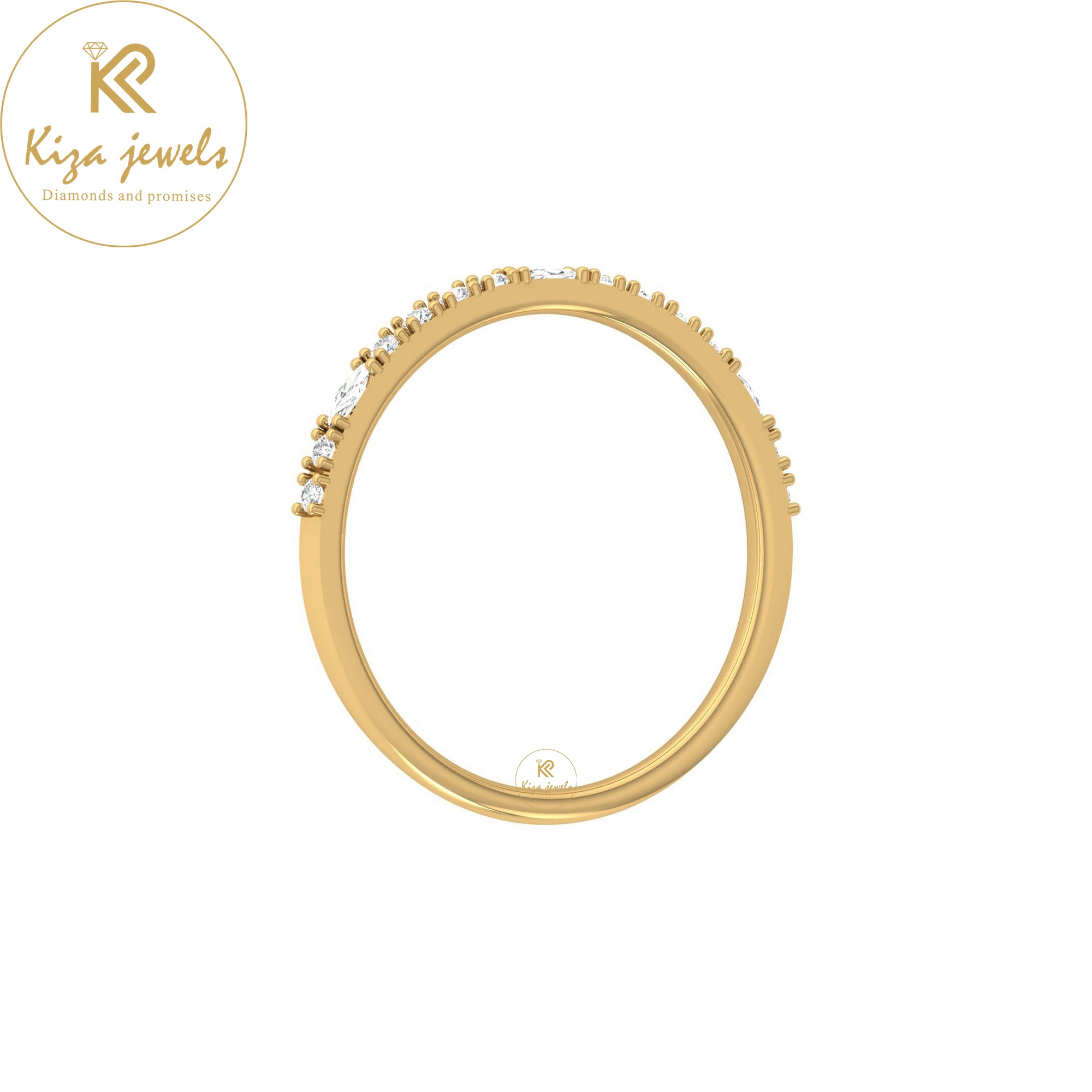 0.17 TDW Round & Marquise Cut Minimalist Diamond Ring