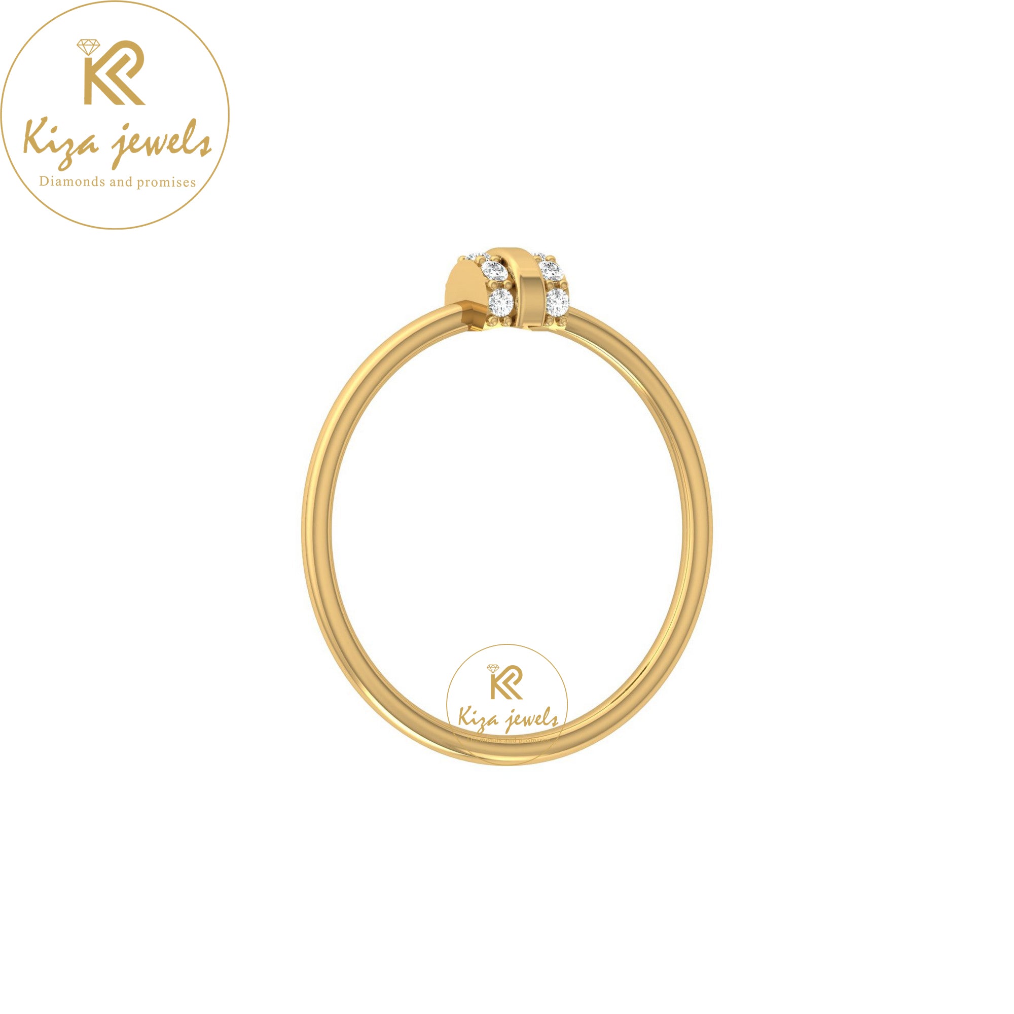 0.07 TDW Round Cut Minimalist Diamond Ring