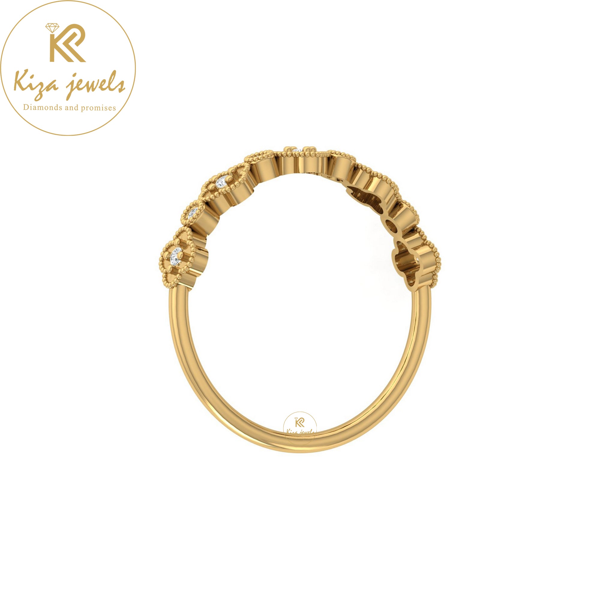 0.07 TDW Round Cut Minimalist Diamond Ring