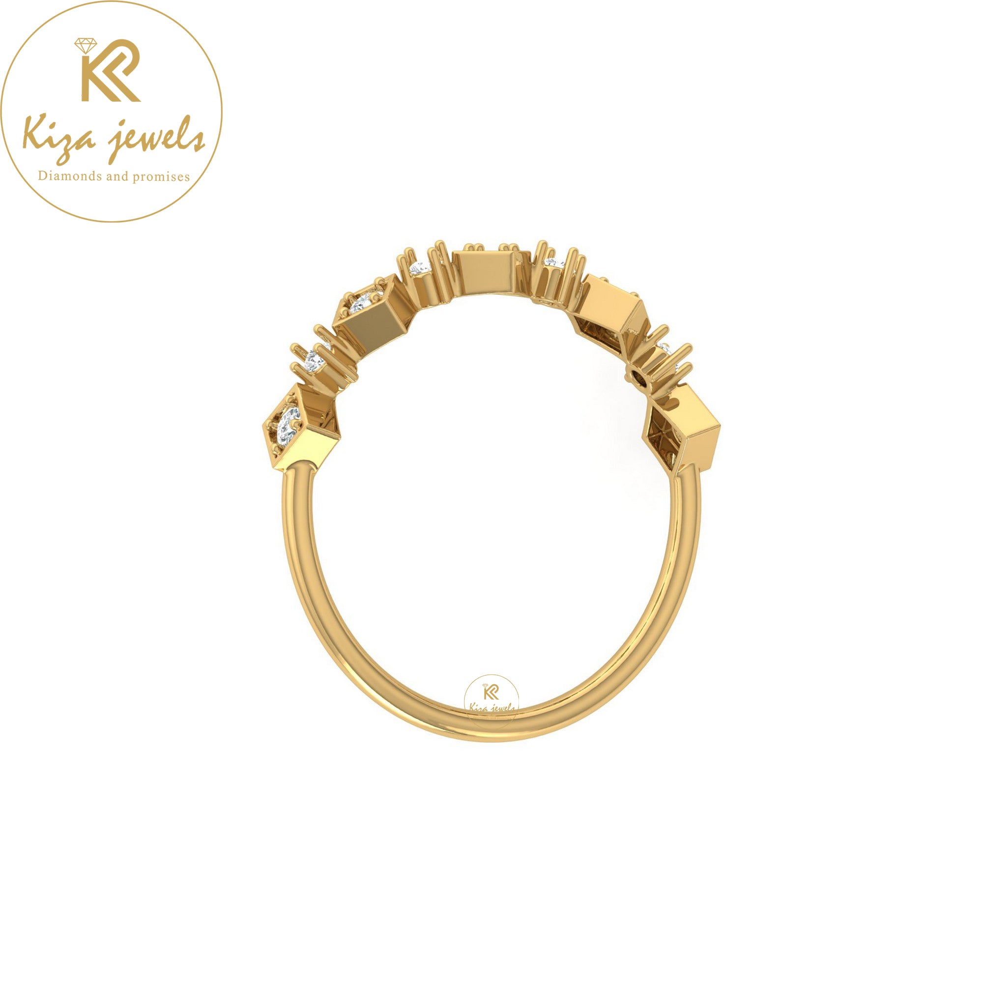 0.14 TDW Round Cut Minimalist Diamond Ring