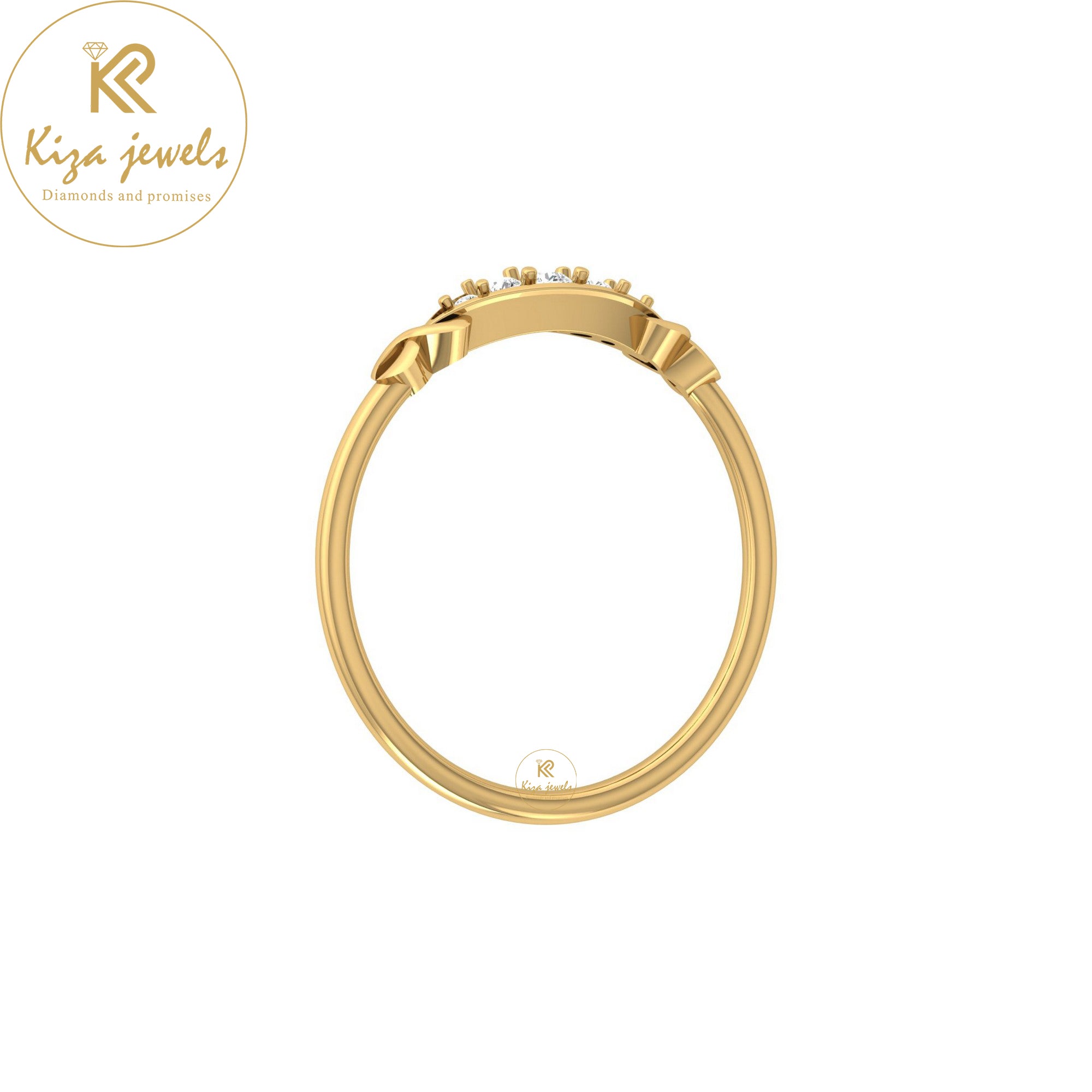 0.08 TDW Round Cut Minimalist Diamond Ring