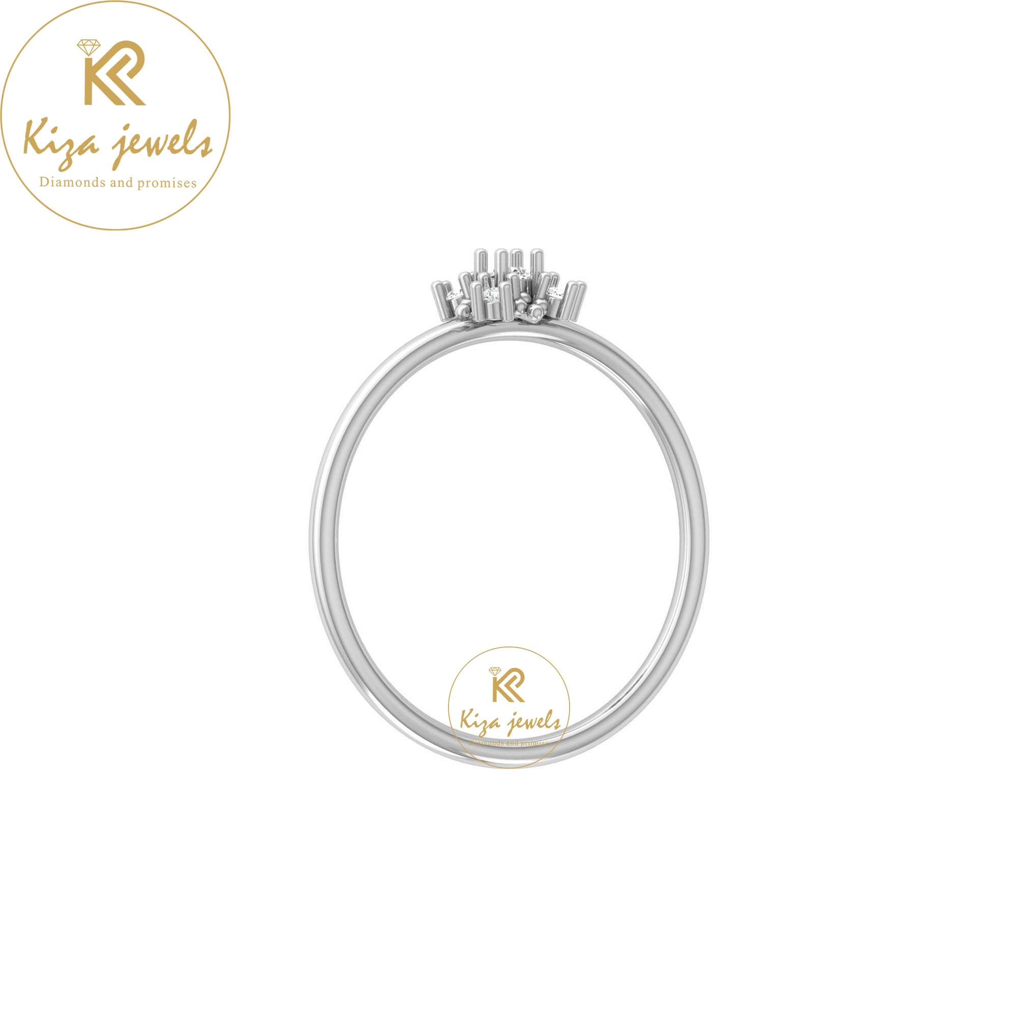 0.06 TDW Round Cut Minimalist Diamond Ring