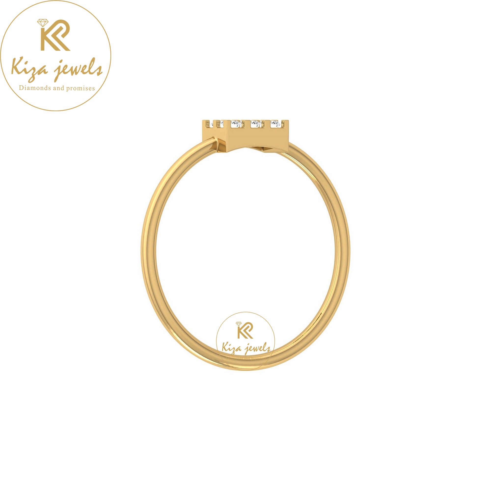 0.11 TDW Round Cut Minimalist Diamond Ring