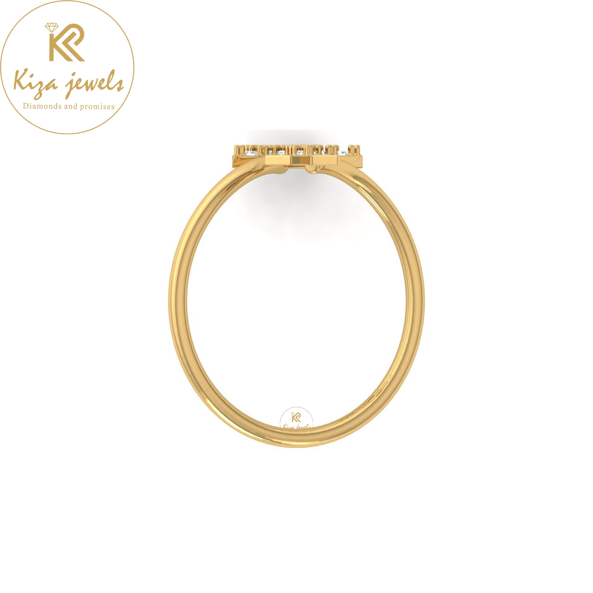 0.09 TDW Round Cut Minimalist Diamond Ring