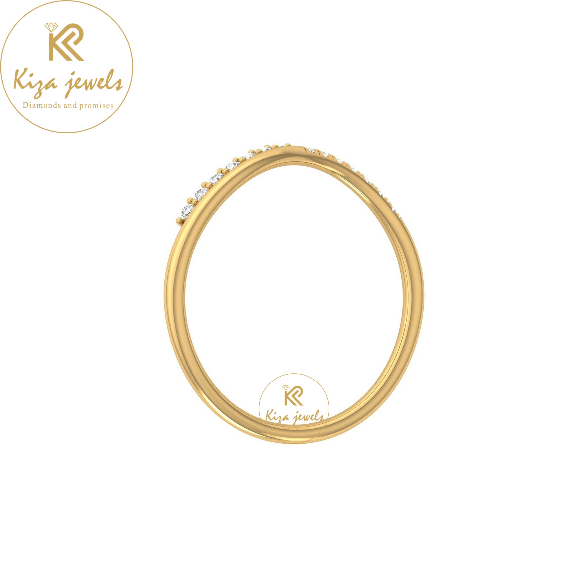 0.07 TDW Round Cut Minimalist Diamond Ring
