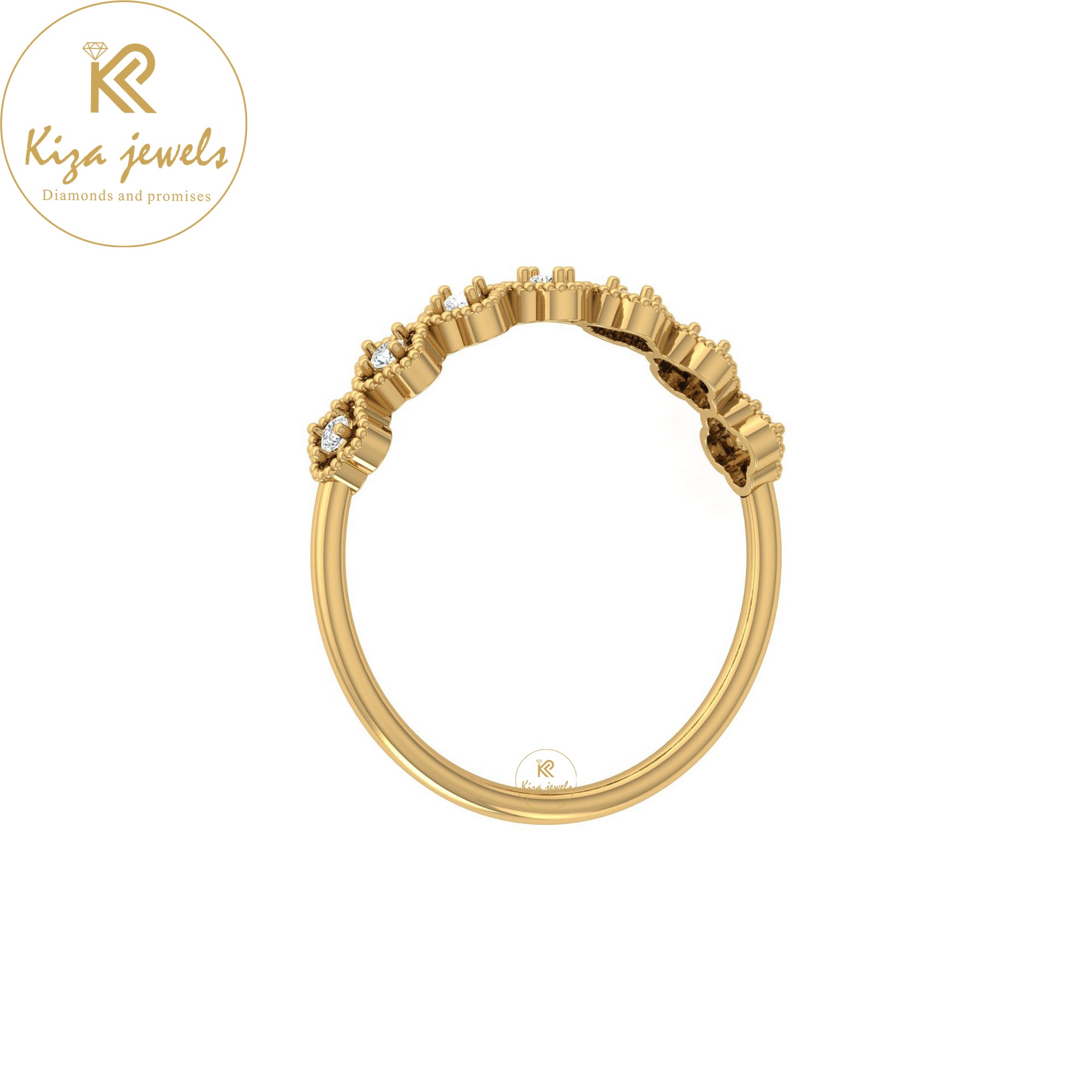 0.09 TDW Round Cut Minimalist Diamond Ring