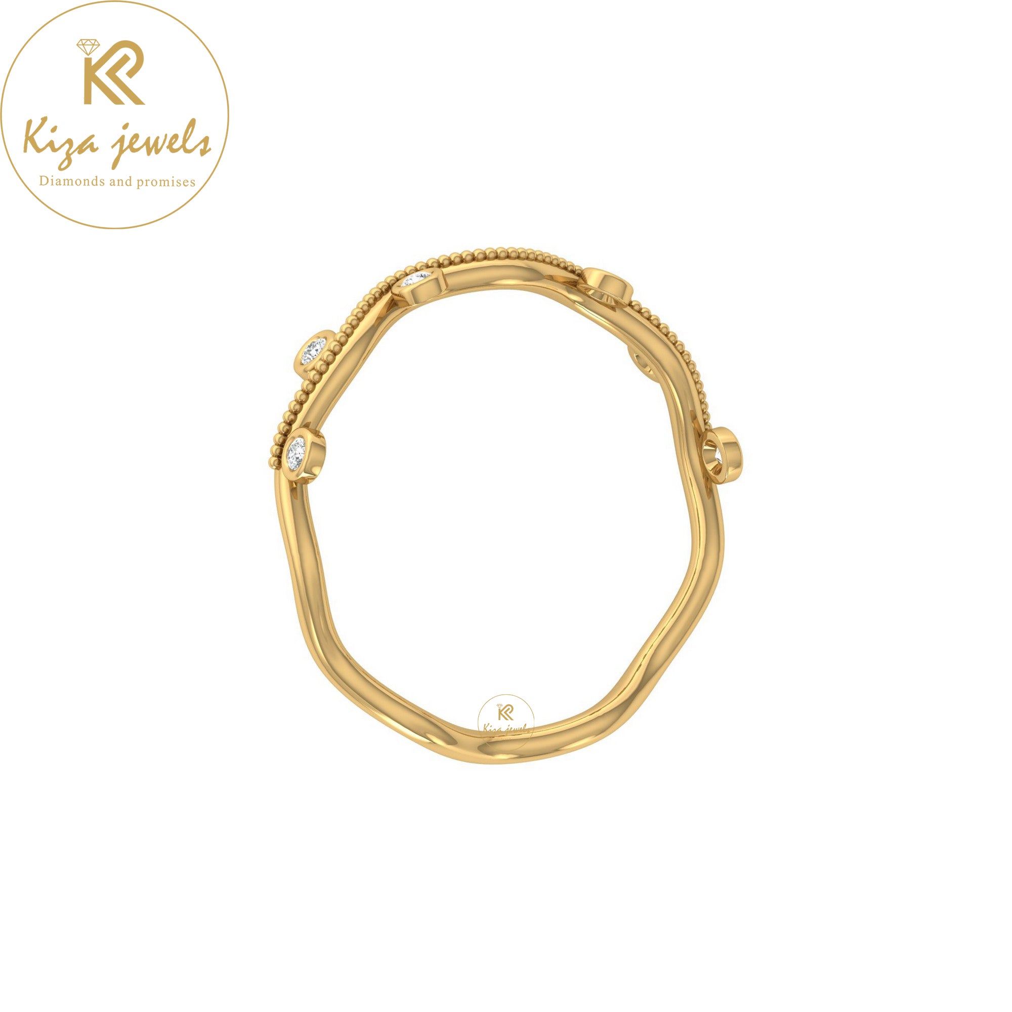 0.06 TDW Round Cut Minimalist Diamond Ring