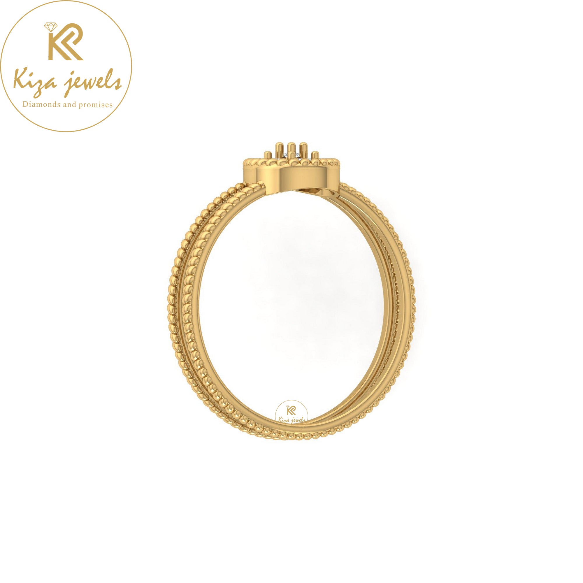 0.09 TDW Round Cut Minimalist Diamond Ring