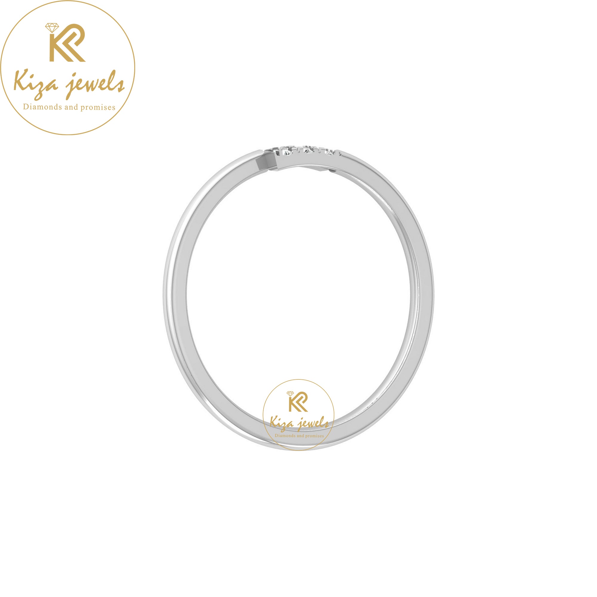 0.06 TDW Round Cut Women's Minimalist Diamond Ring