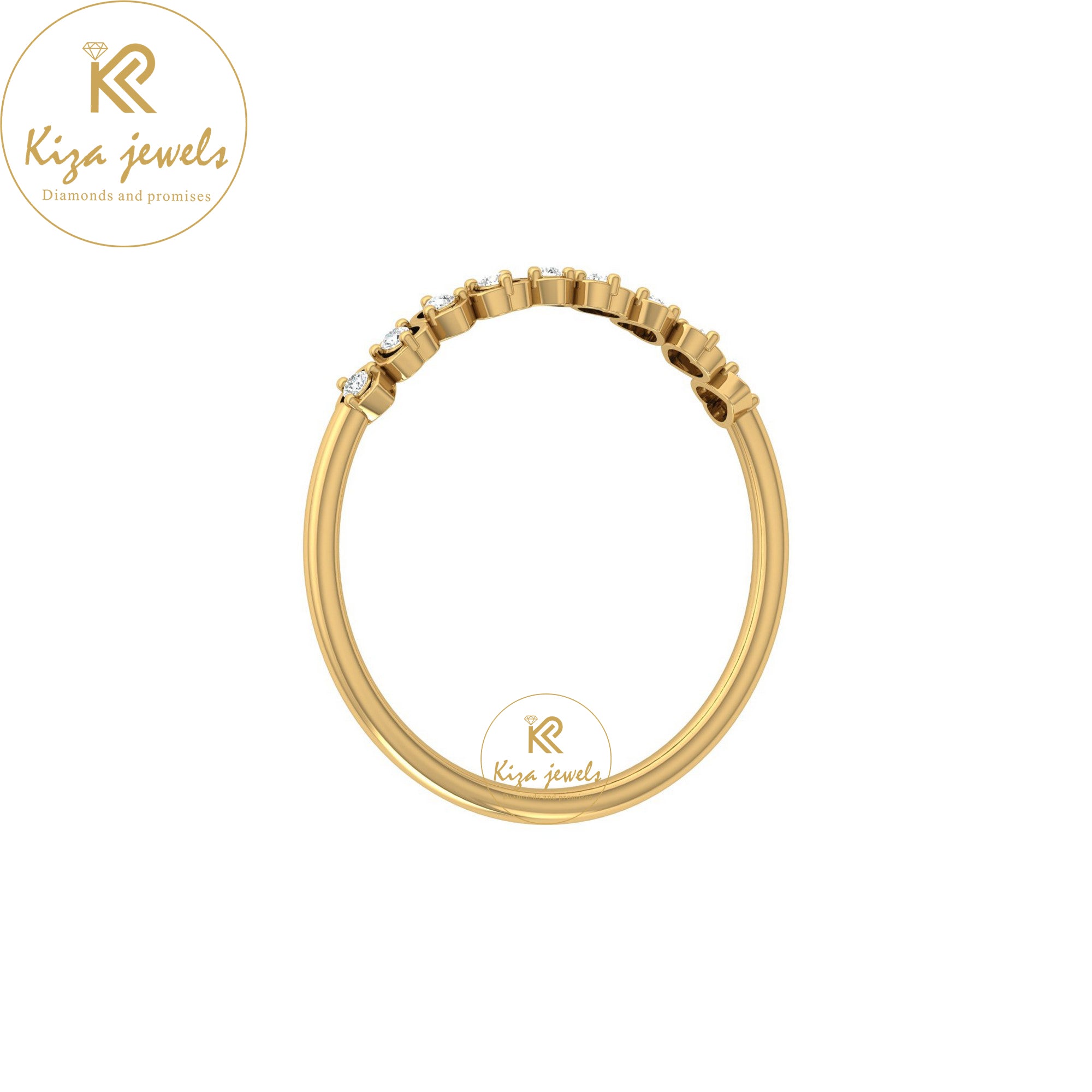 0.06 TDW Round Cut Minimalist Diamond Ring