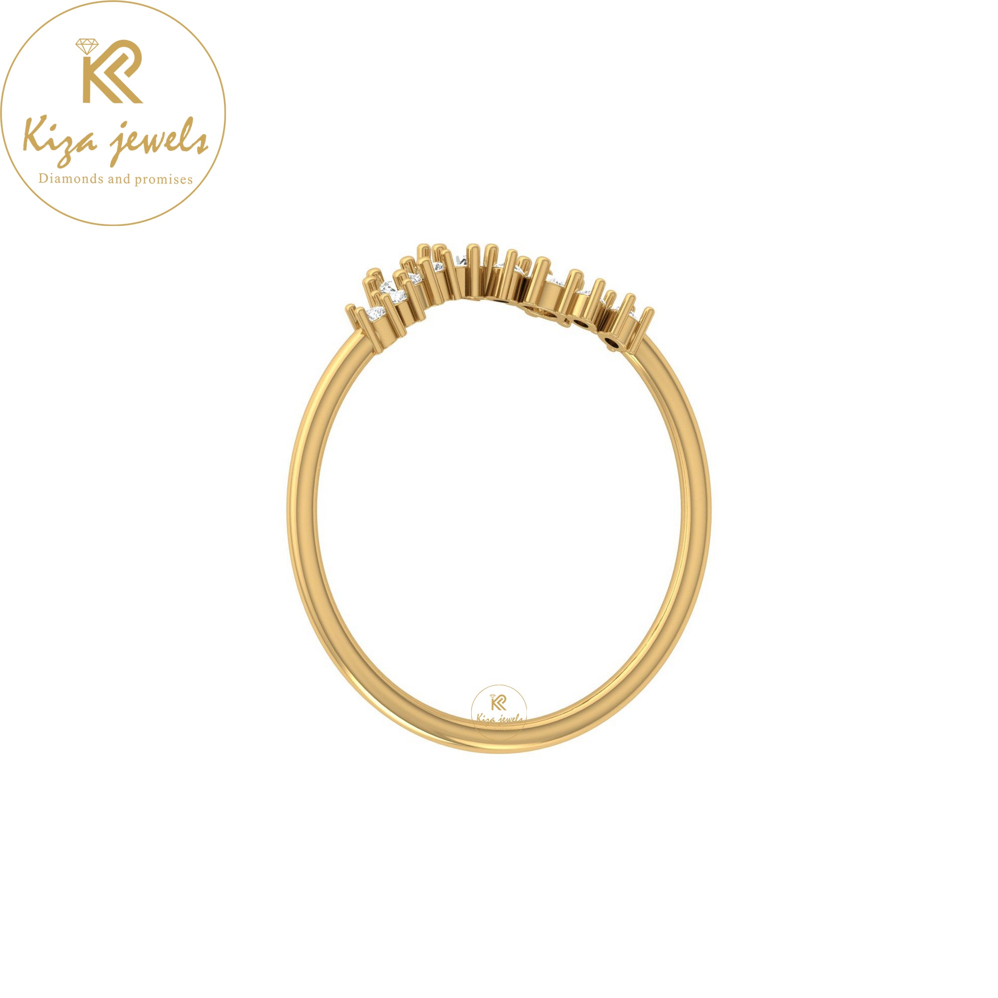 0.15 TDW Round Cut Minimalist Diamond Ring