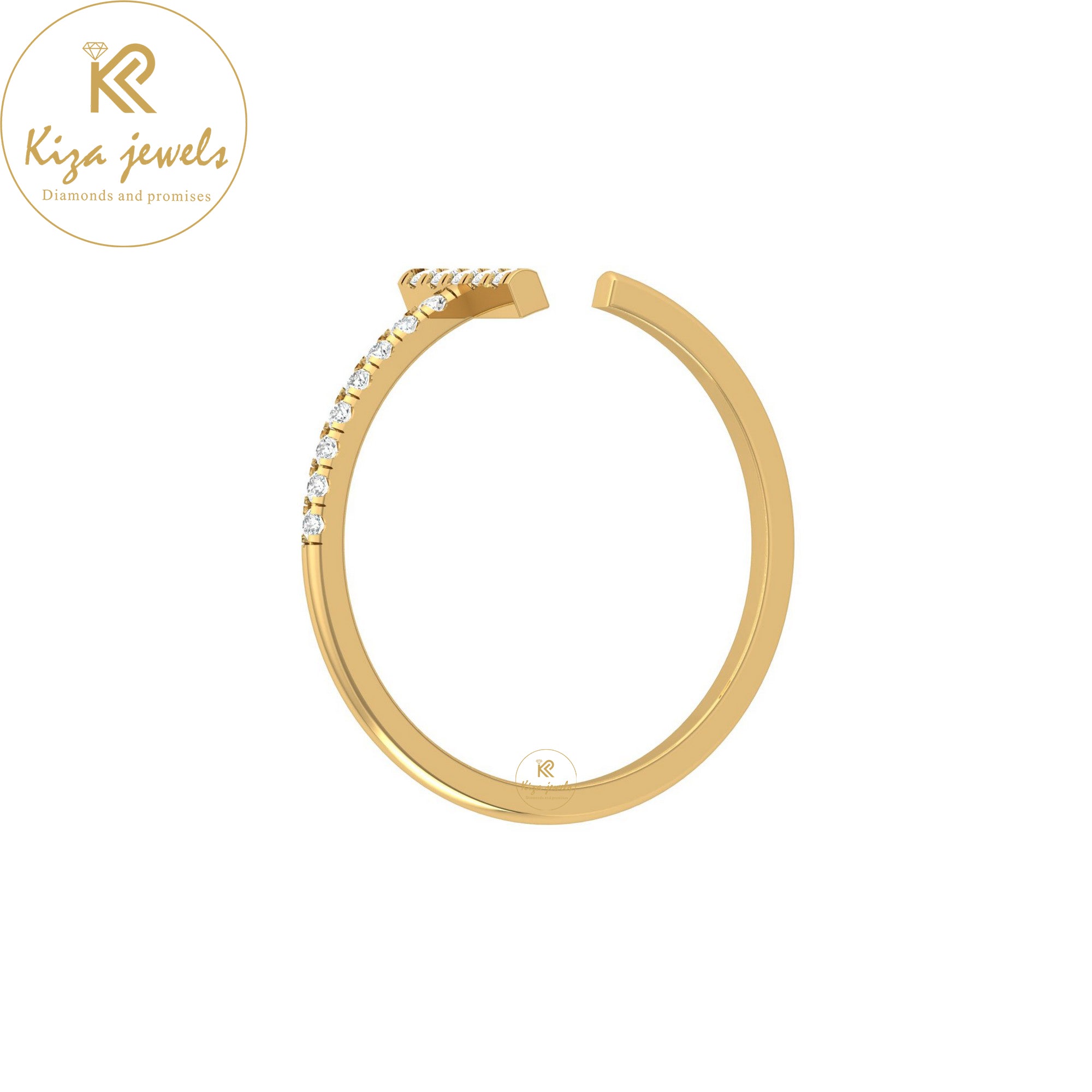 0.08 TDW Round Cut Minimalist Diamond Ring