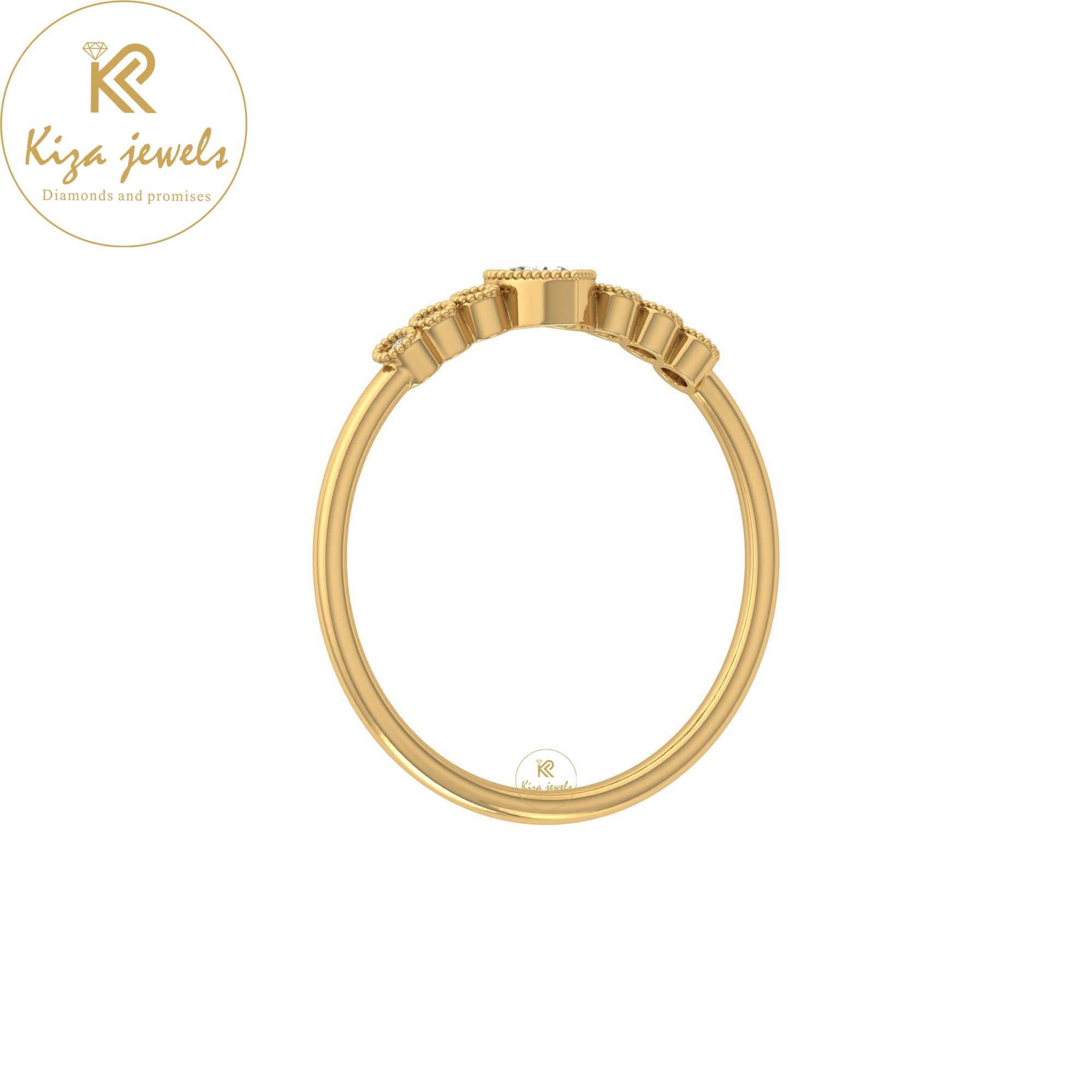 0.19 TDW Heart  & Round Cut Minimalist Diamond Ring