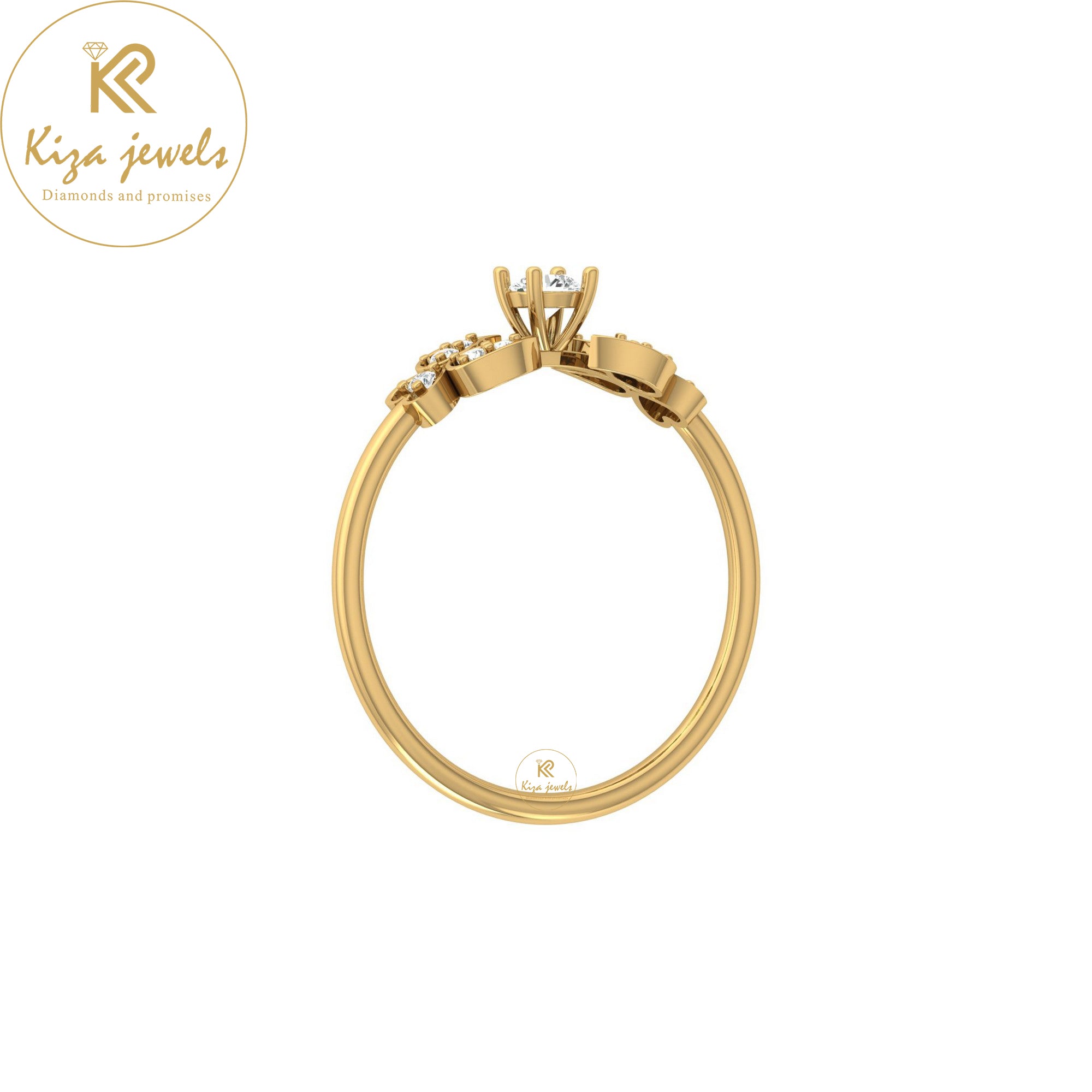 0.17 TDW Round Cut Minimalist Diamond Ring