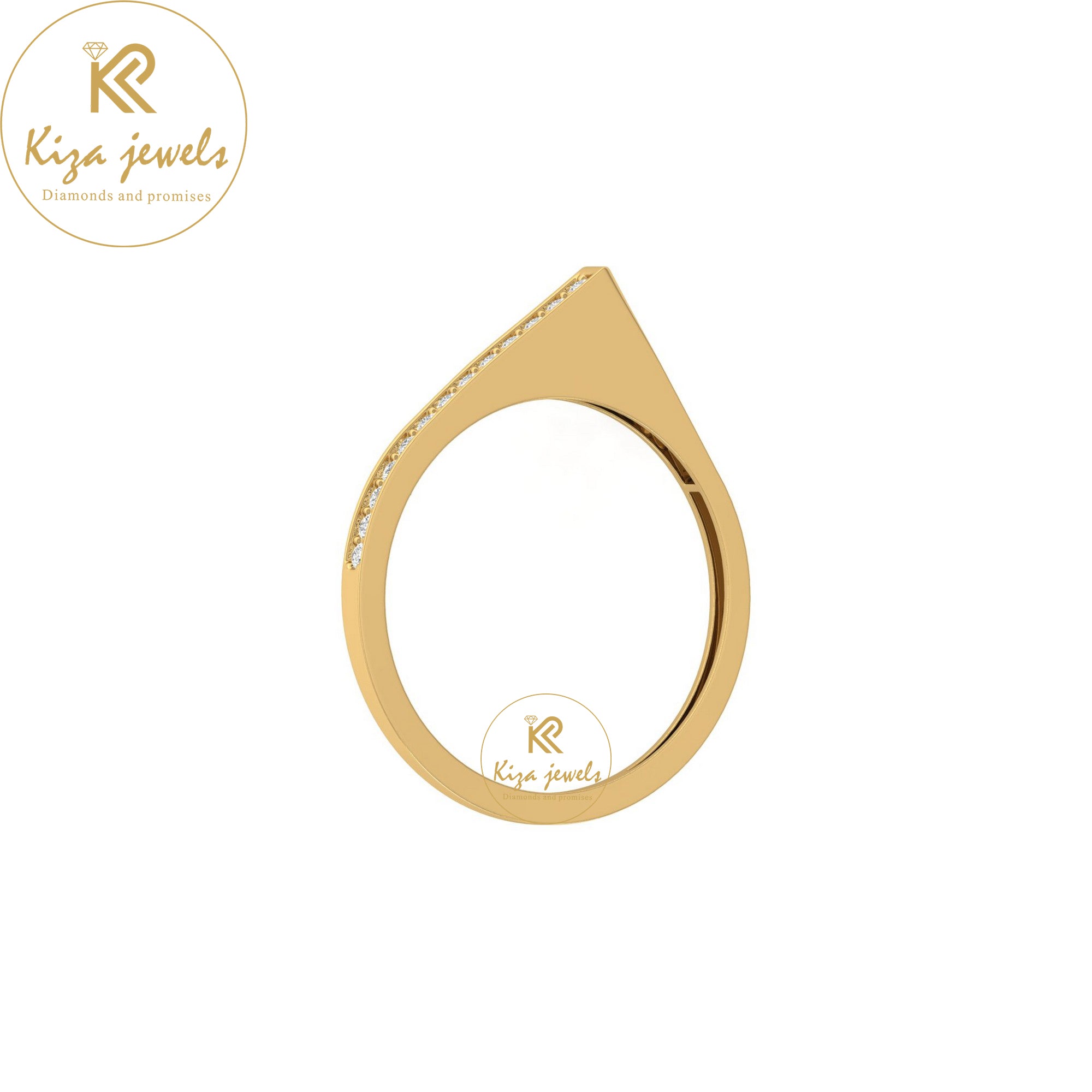 0.12 TDW Round Cut Minimalist Diamond Ring