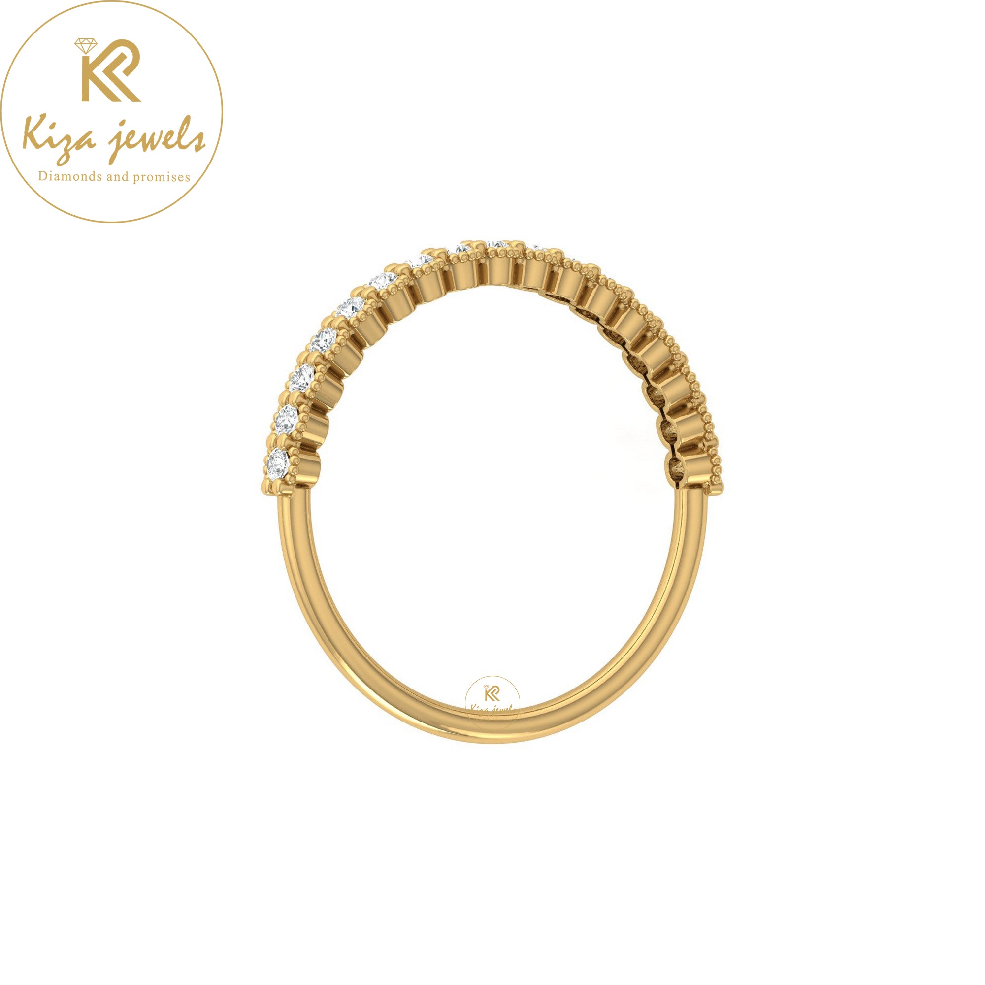 0.19 TDW Round Cut Minimalist Diamond Ring