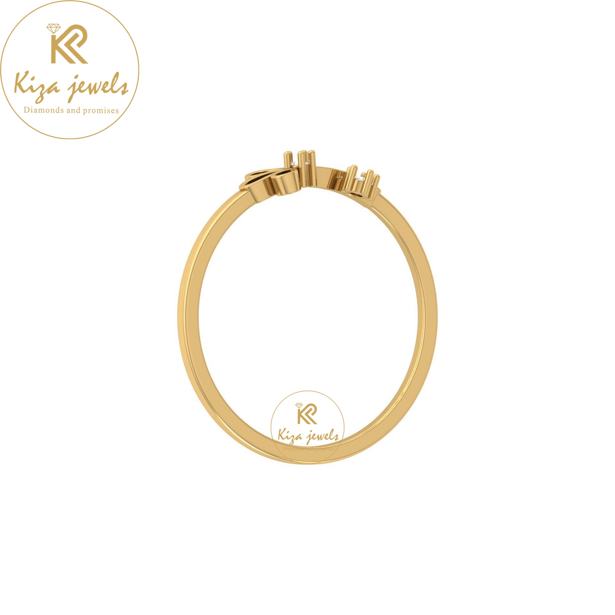 0.021 TDW Round Cut Minimalist Diamond Ring