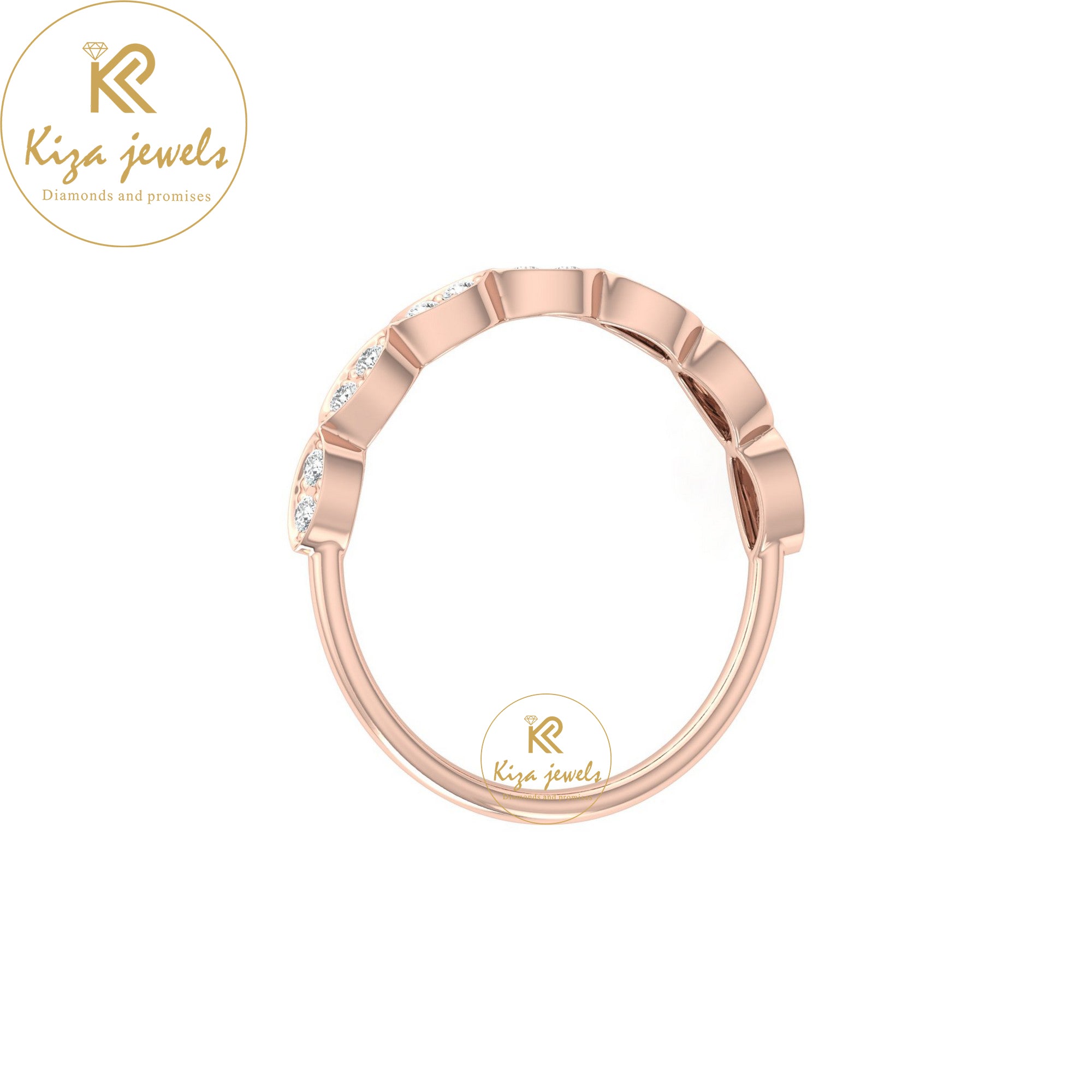 0.12 TDW Round Cut Minimalist Diamond Ring