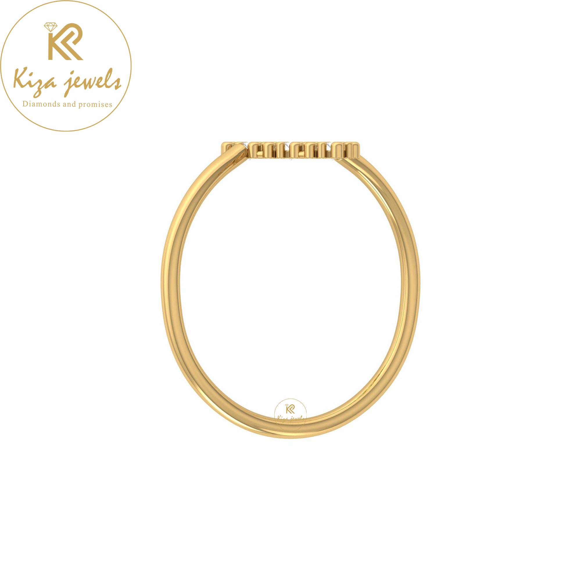 0.09 TDW Round Cut Minimalist Diamond Ring