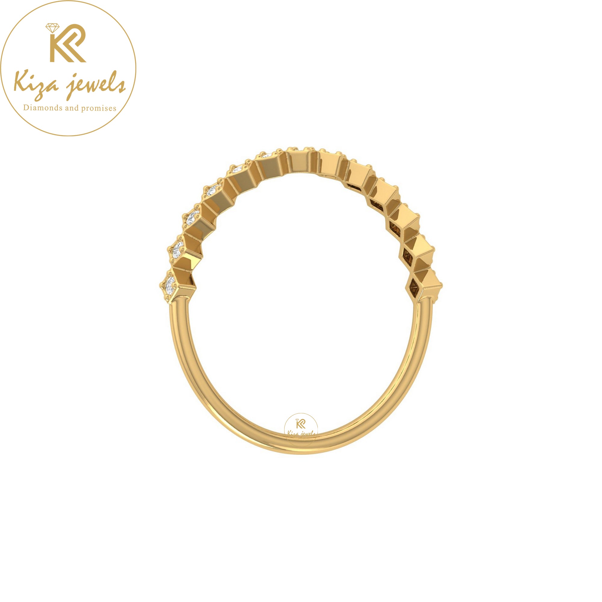 0.11 TDW Round Cut Minimalist Diamond Ring