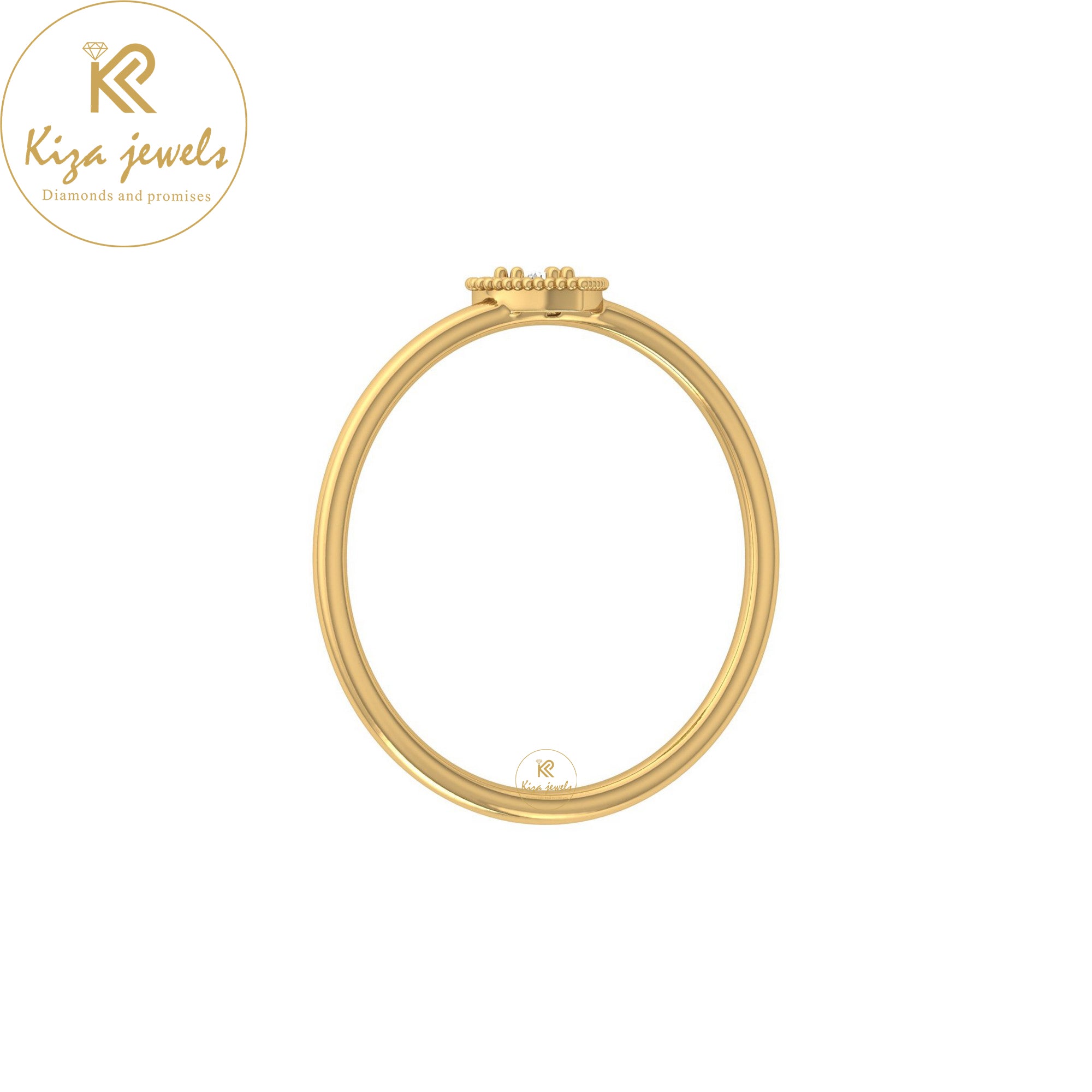 0.03 TDW Round Cut Minimalist Diamond Ring