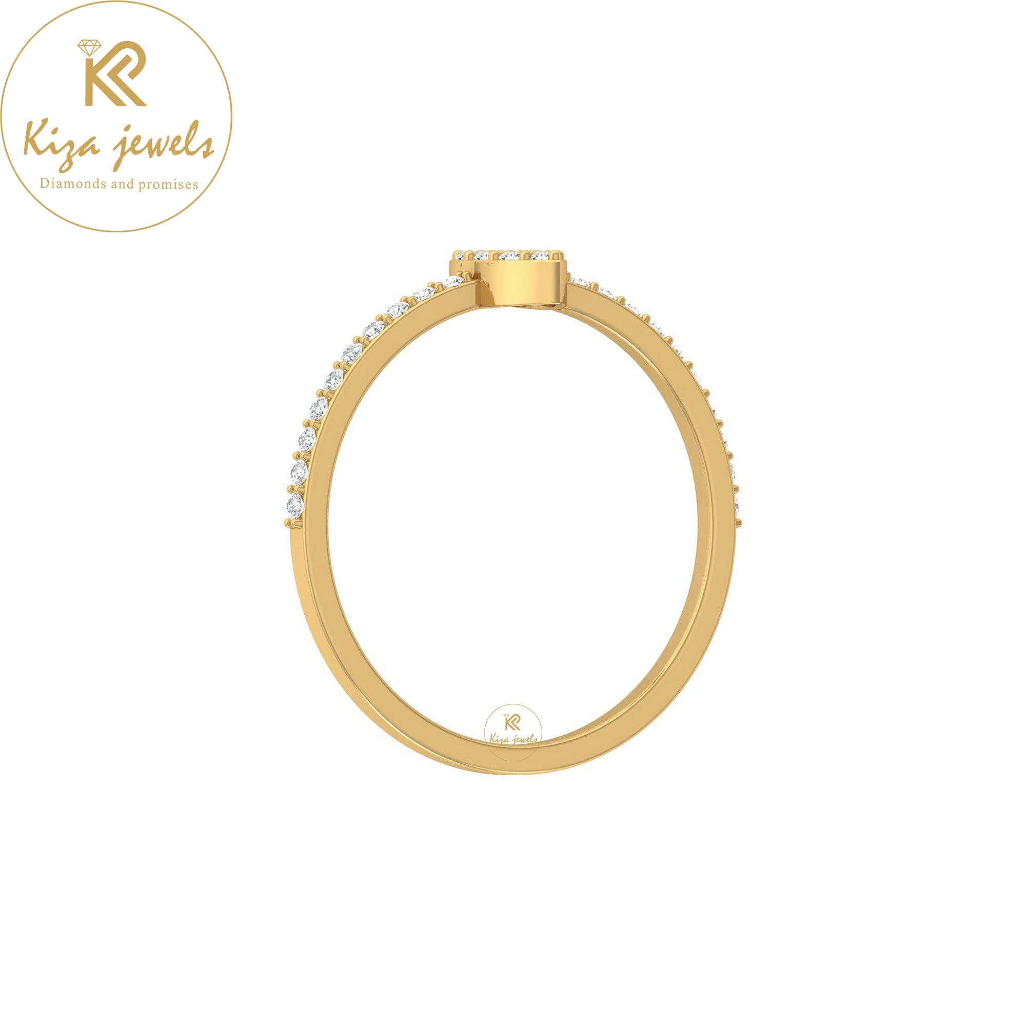 0.18 TDW Round Cut Minimalist Diamond Ring