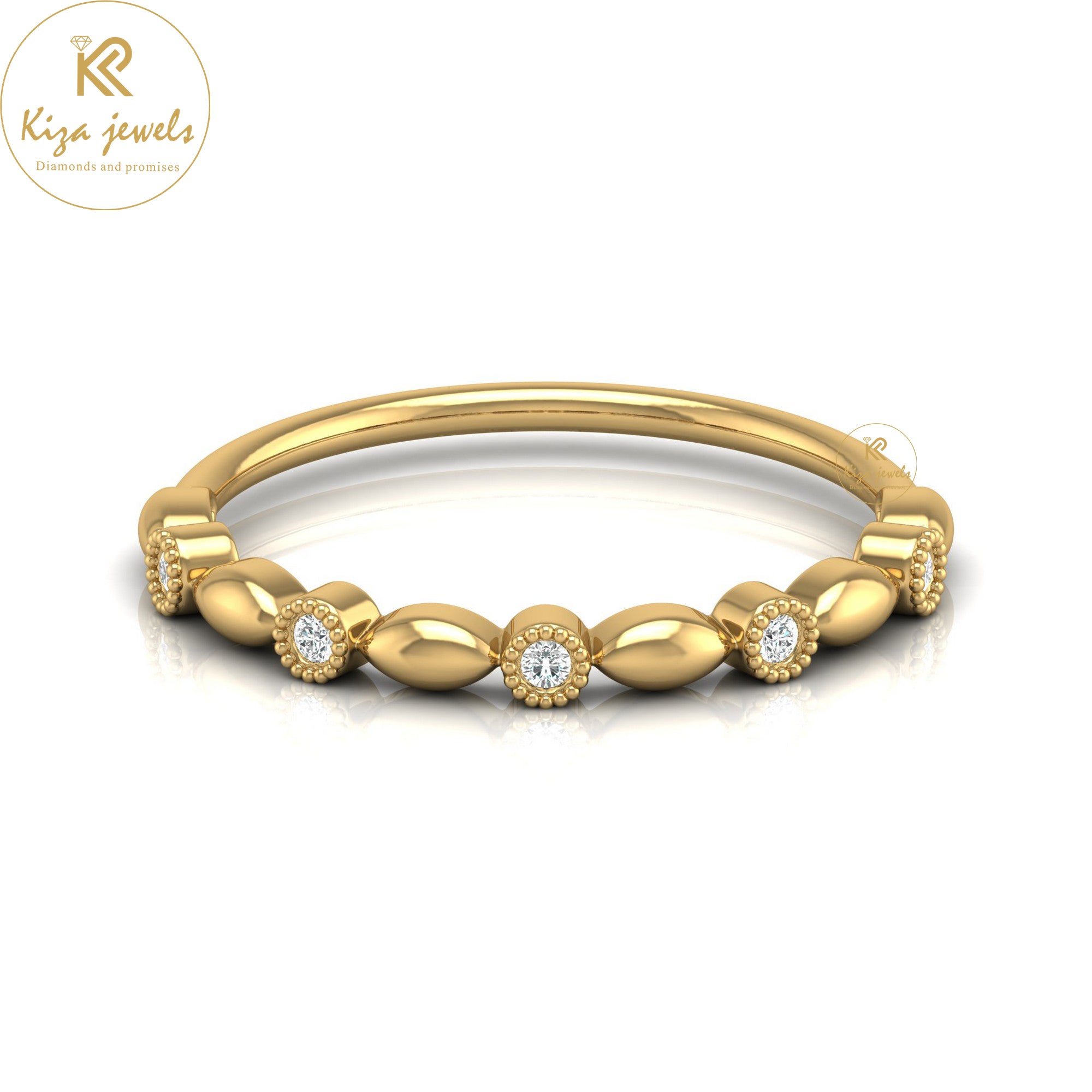 0.04 TDW Round Cut Minimalist Diamond Ring