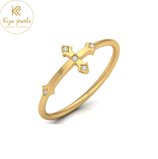 0.02 TDW Round Cut Minimalist Diamond Ring