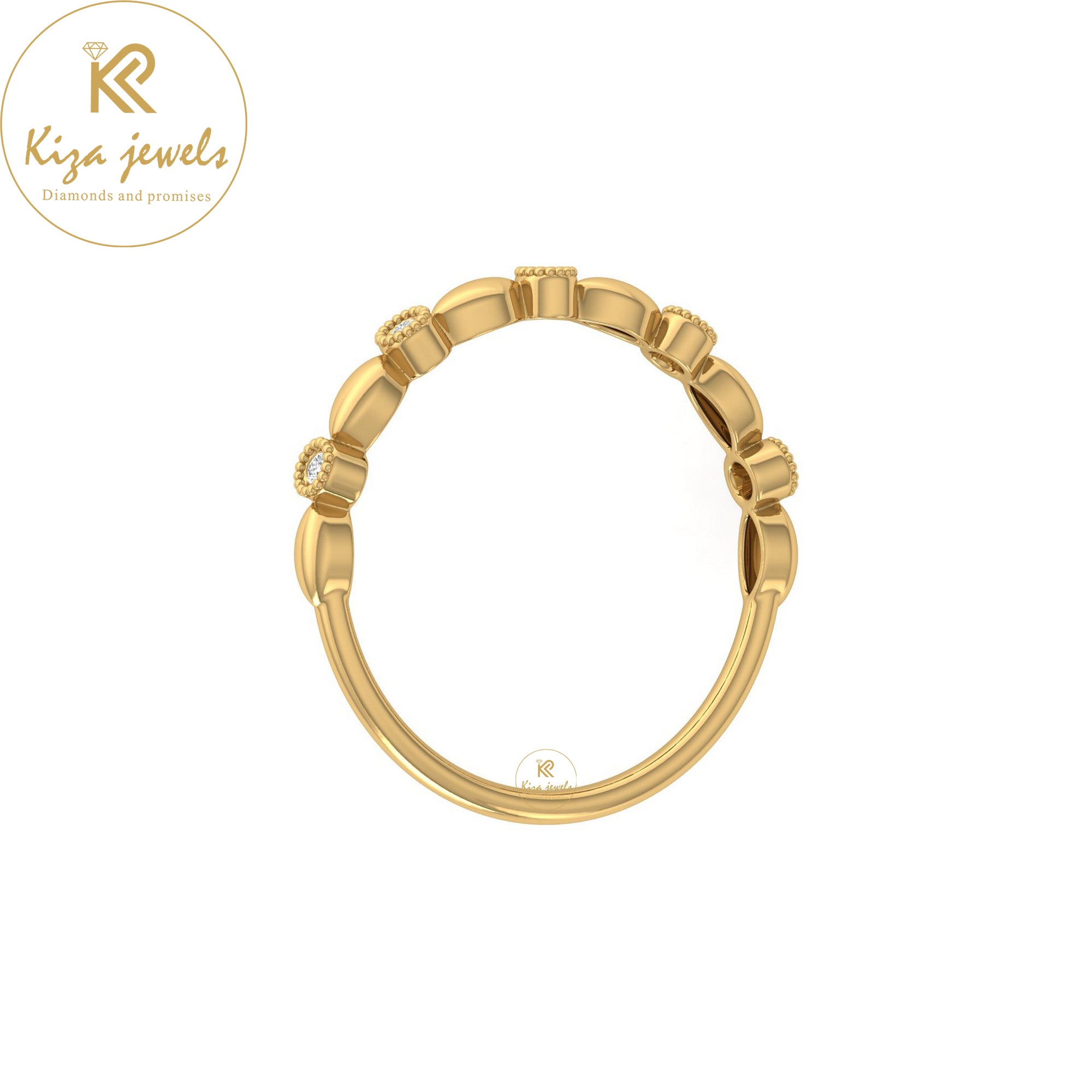 0.04 TDW Round Cut Minimalist Diamond Ring