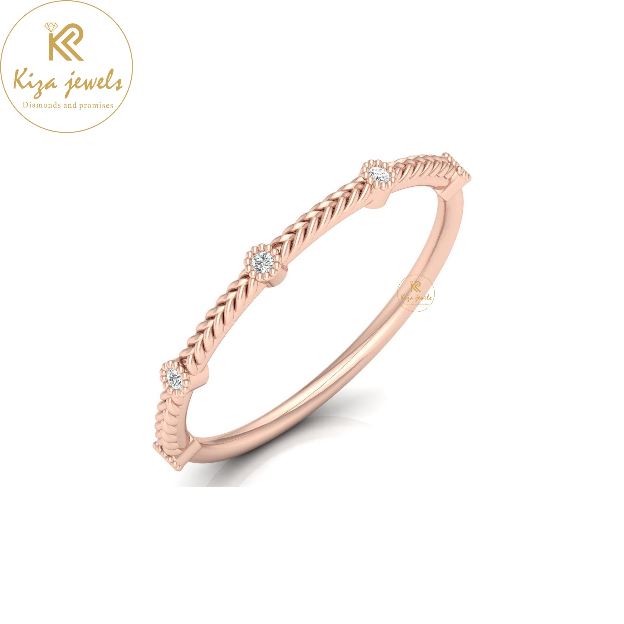 0.025 TDW Round Cut Minimalist Diamond Ring