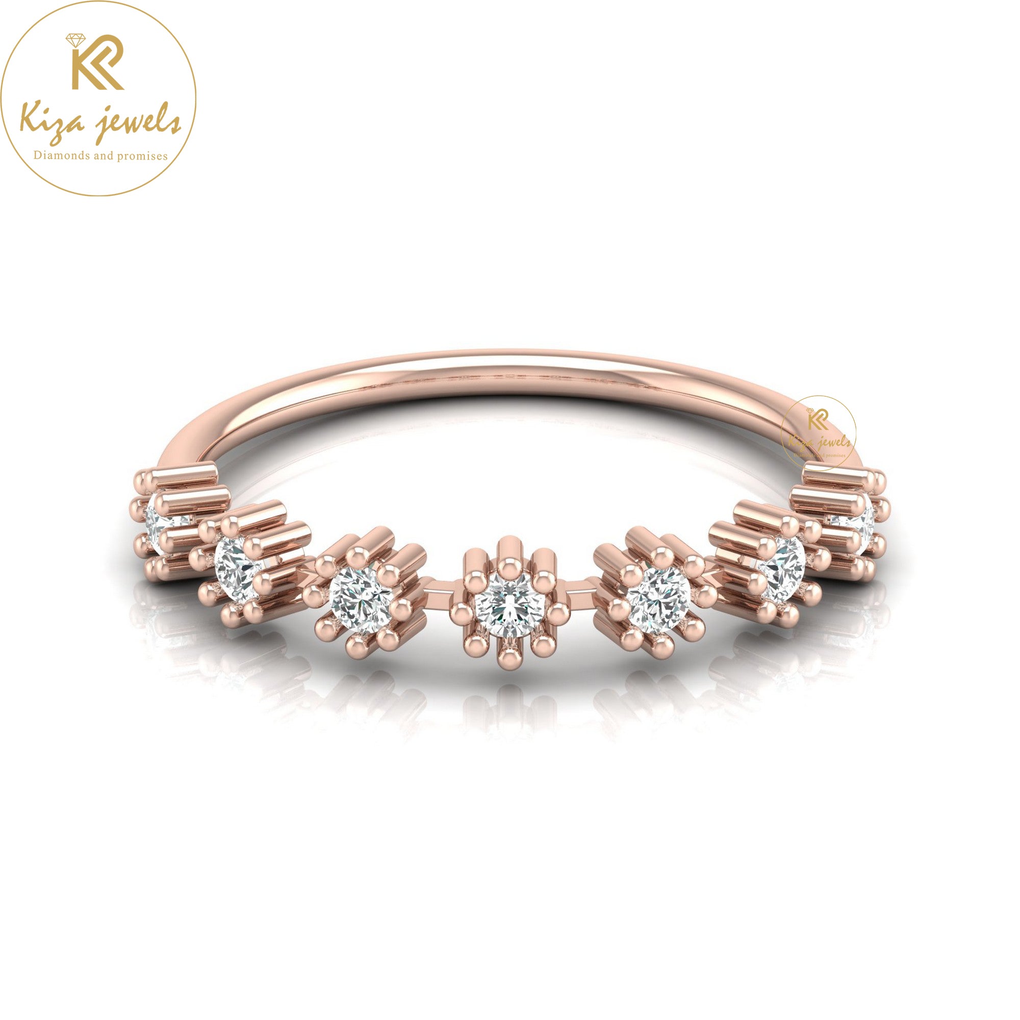 0.21 TDW Round Cut Minimalist Diamond Ring